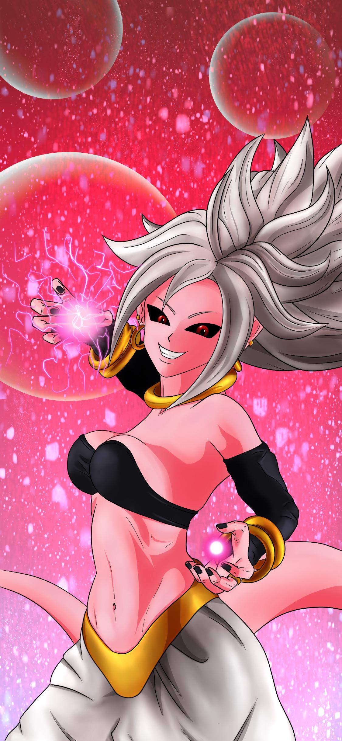 Made an Android 21 wallpaper for my gf, thought someone might want