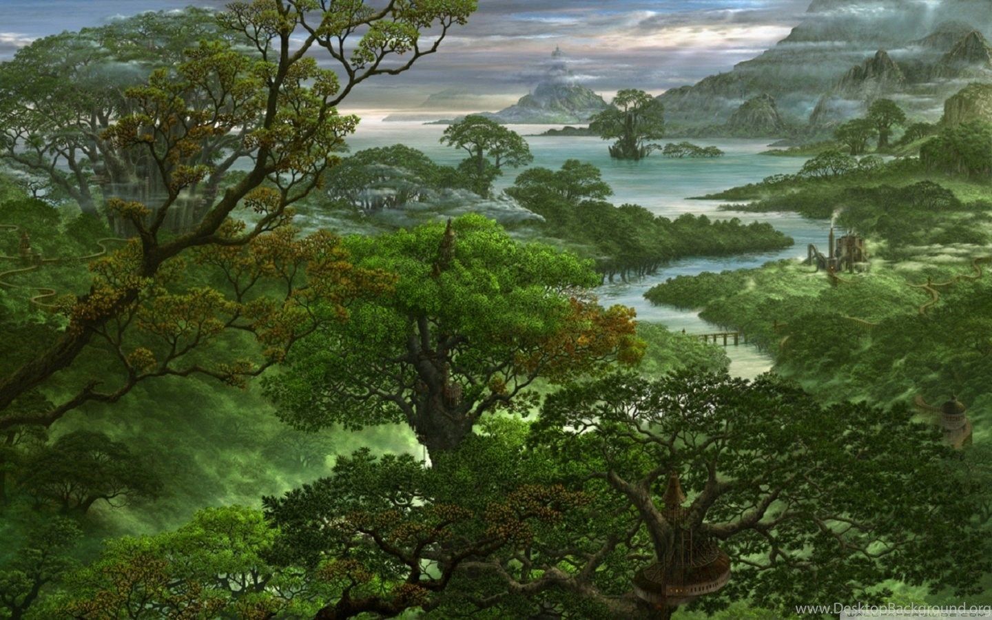 Fantasy Jungle HD Desktop Wallpaper, Widescreen, High
