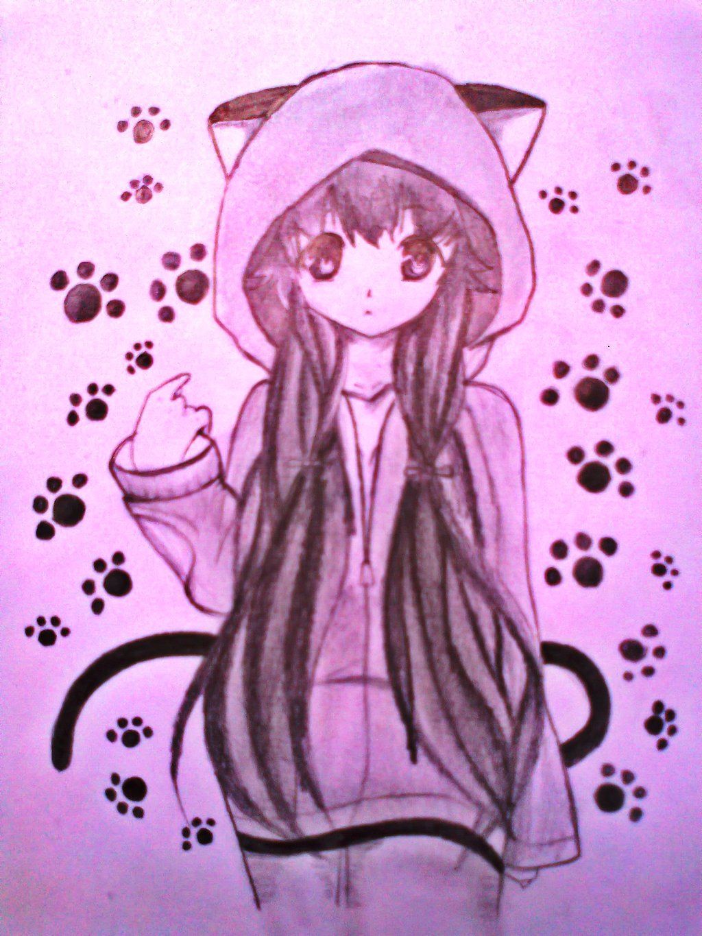 Free download cute anime cat girl by xinje manga anime traditional