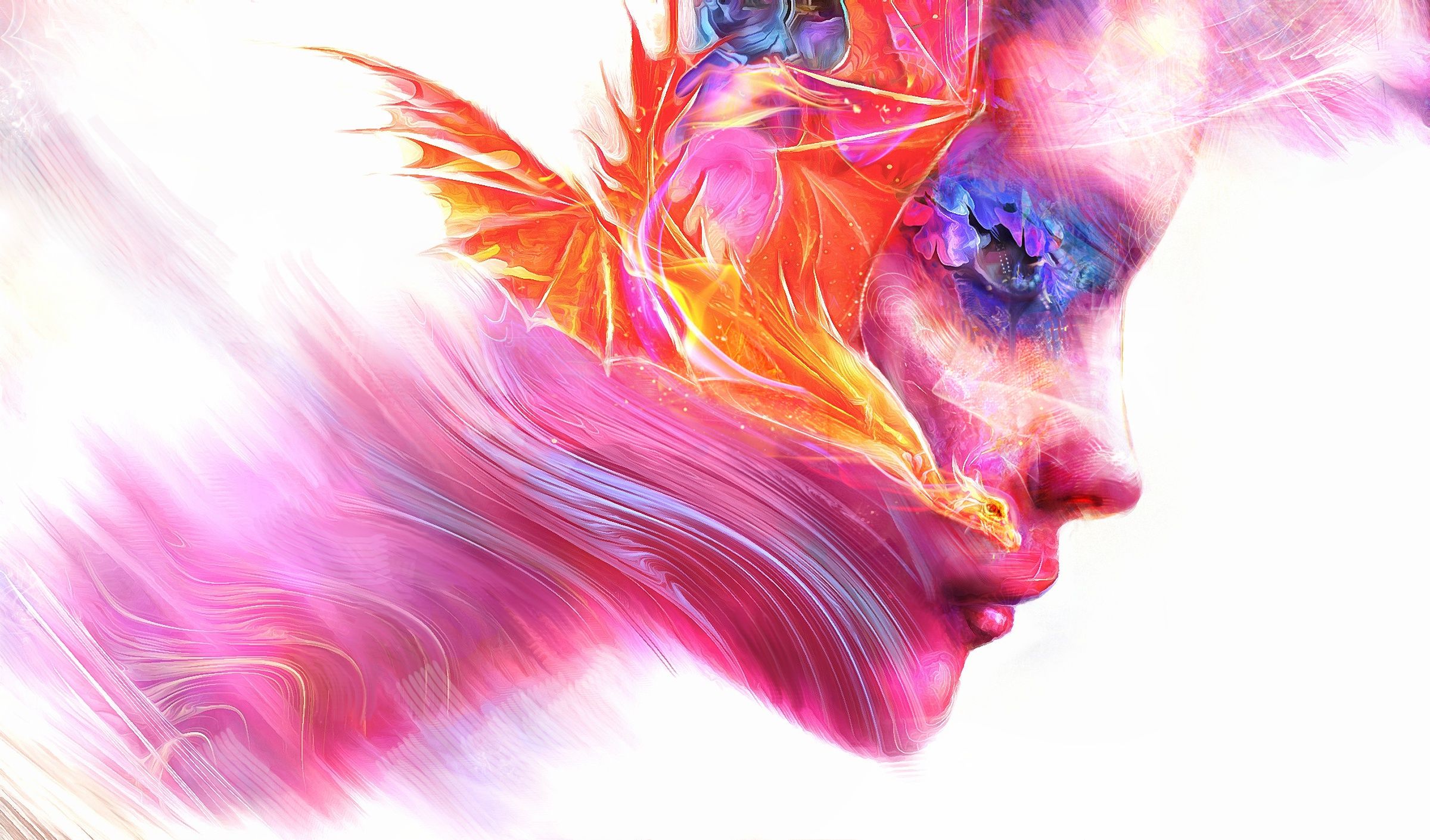 Colorful Women Face Artwork, HD Creative, 4k Wallpaper, Image