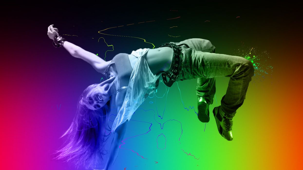 Women abstract dance dancing colors wallpaperx1080