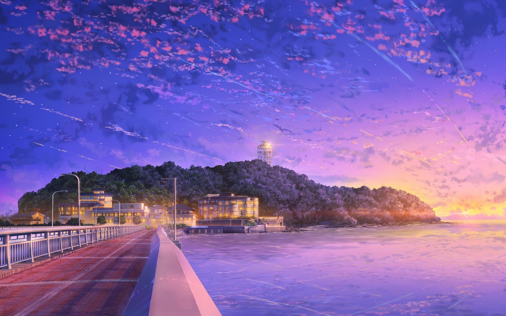 Japan Anime Sky 4k 1680x1050 Resolution HD 4k Wallpaper