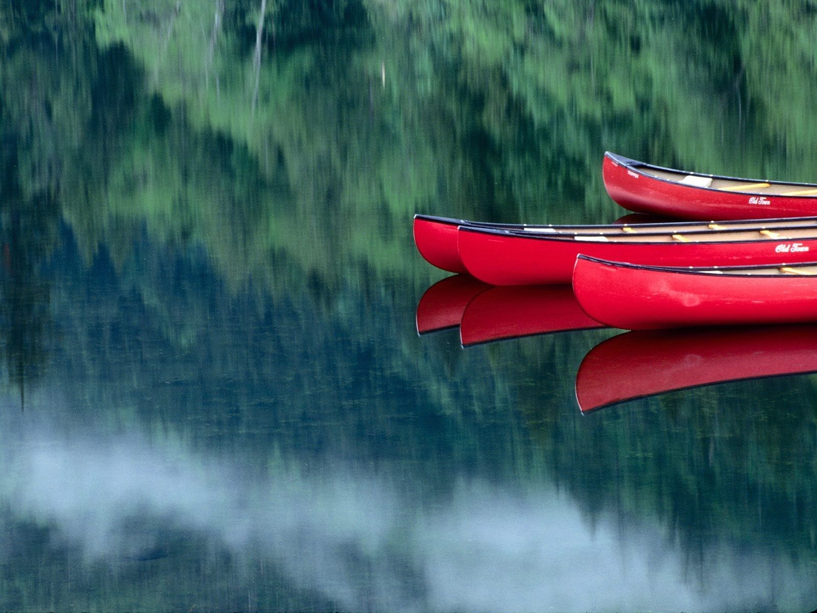 Canoe Water Canoes Still Mountain Lake Desktop Wallpaper On