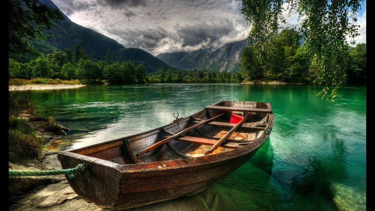 Boat Mountains Lake Water Wallpapers - Wallpaper Cave