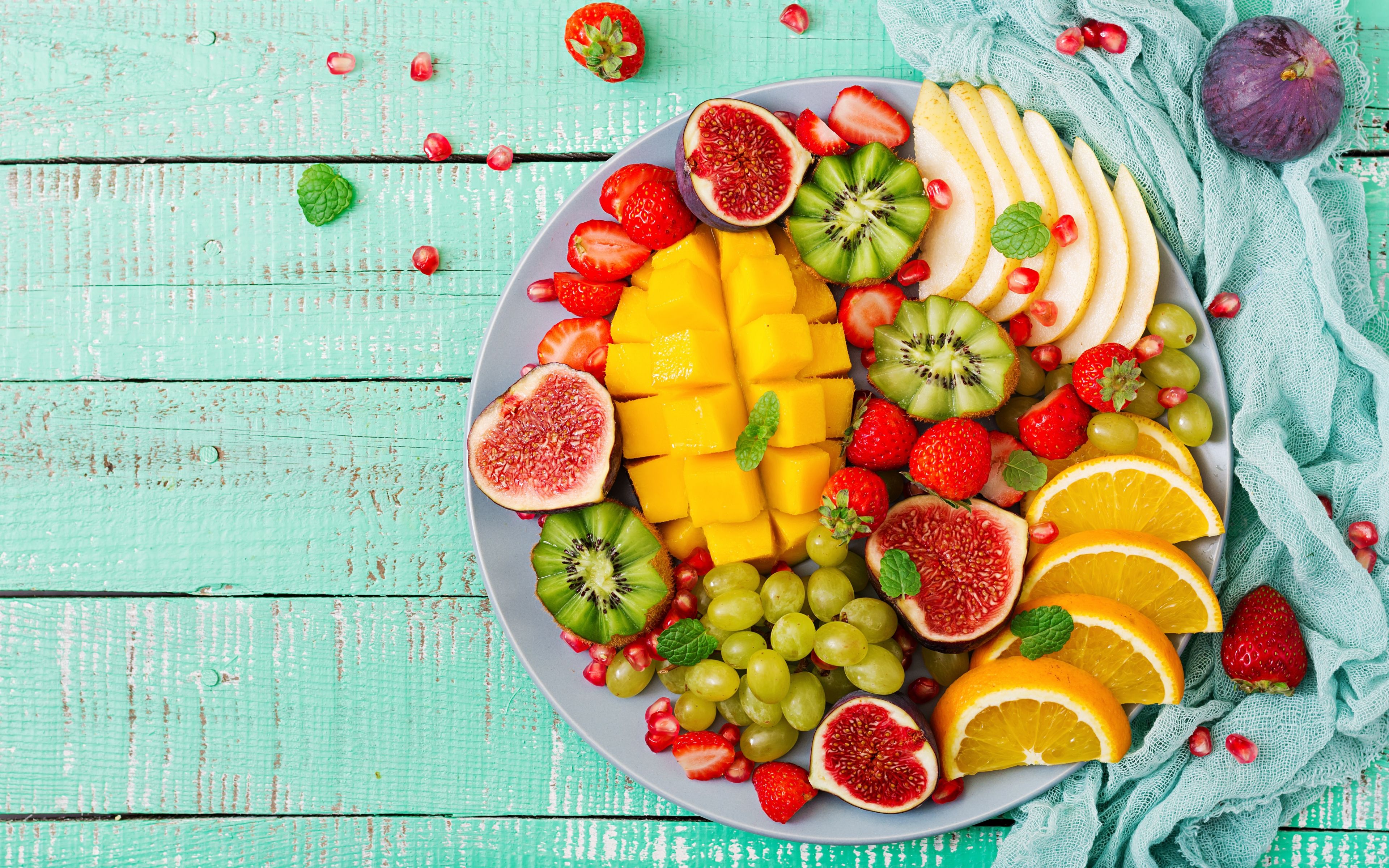 Download 3840x2400 wallpaper colorful, fruits dish, salad, fresh