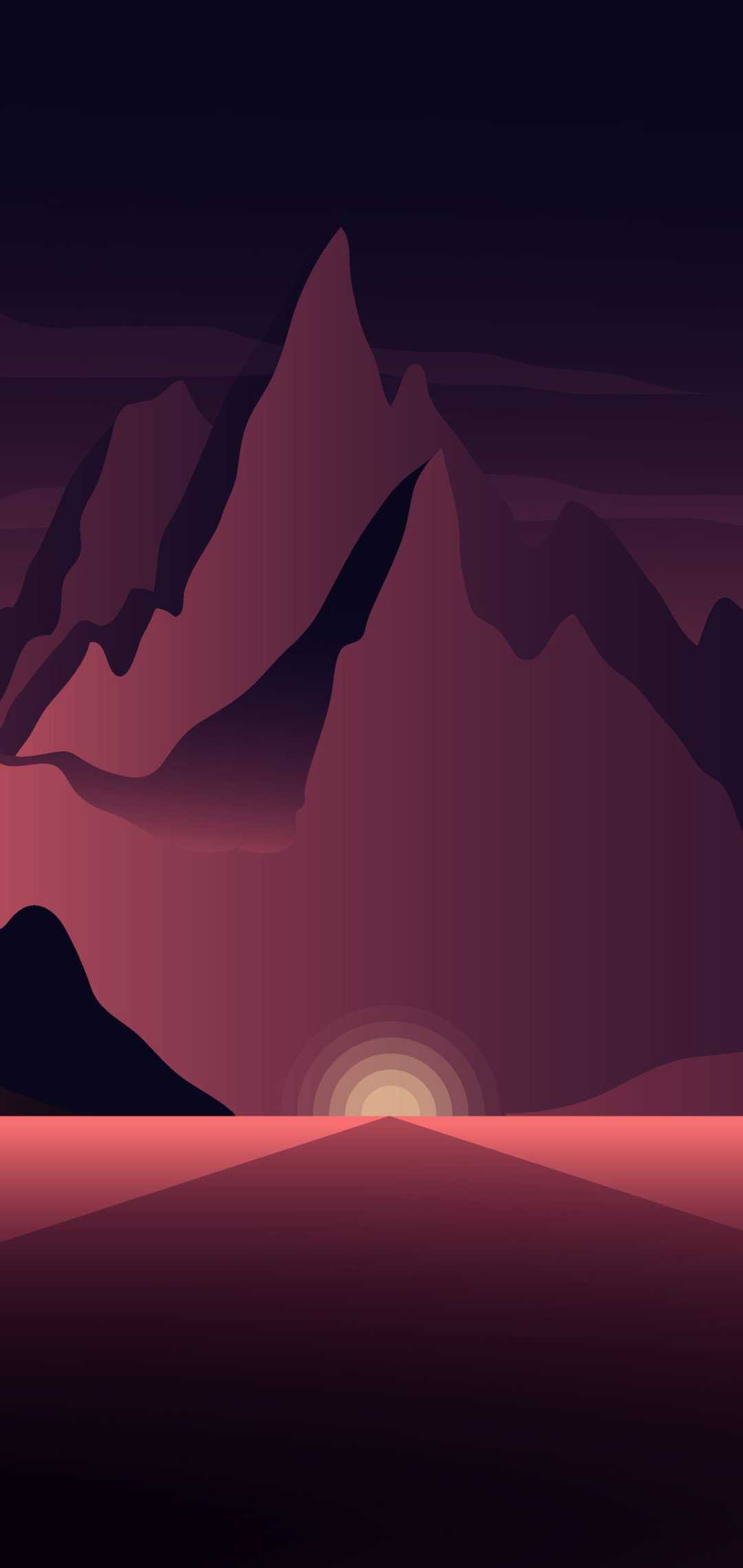 Artistic Horizon Mountain Purple Tree Minimalism HD Wallpaper