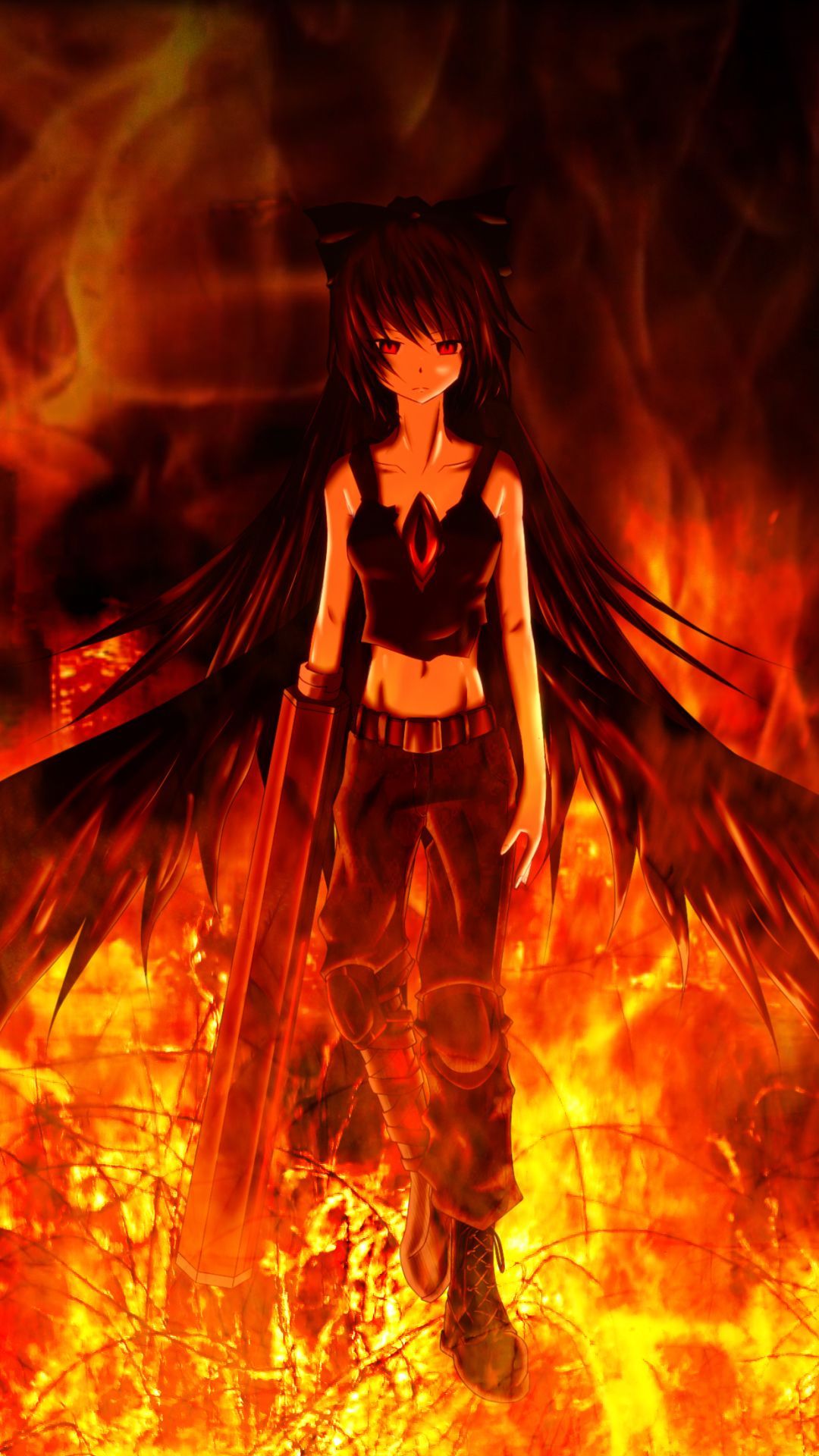 Anime Fire Woman Wallpaper