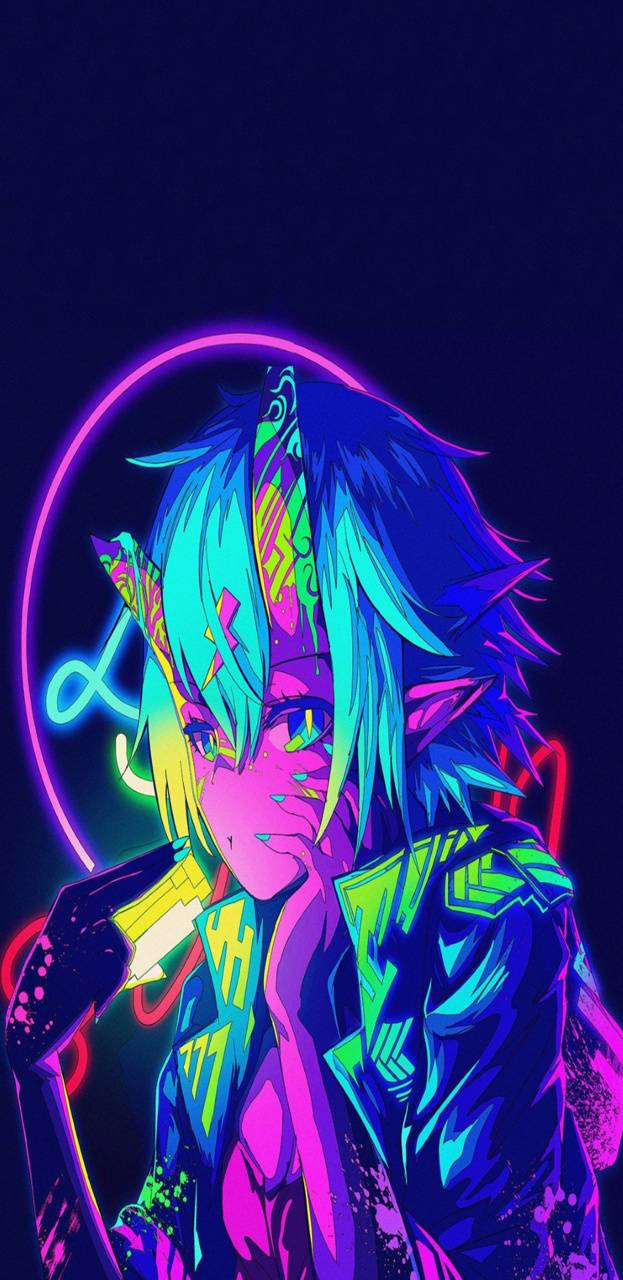 Neon anime bright wallpaper