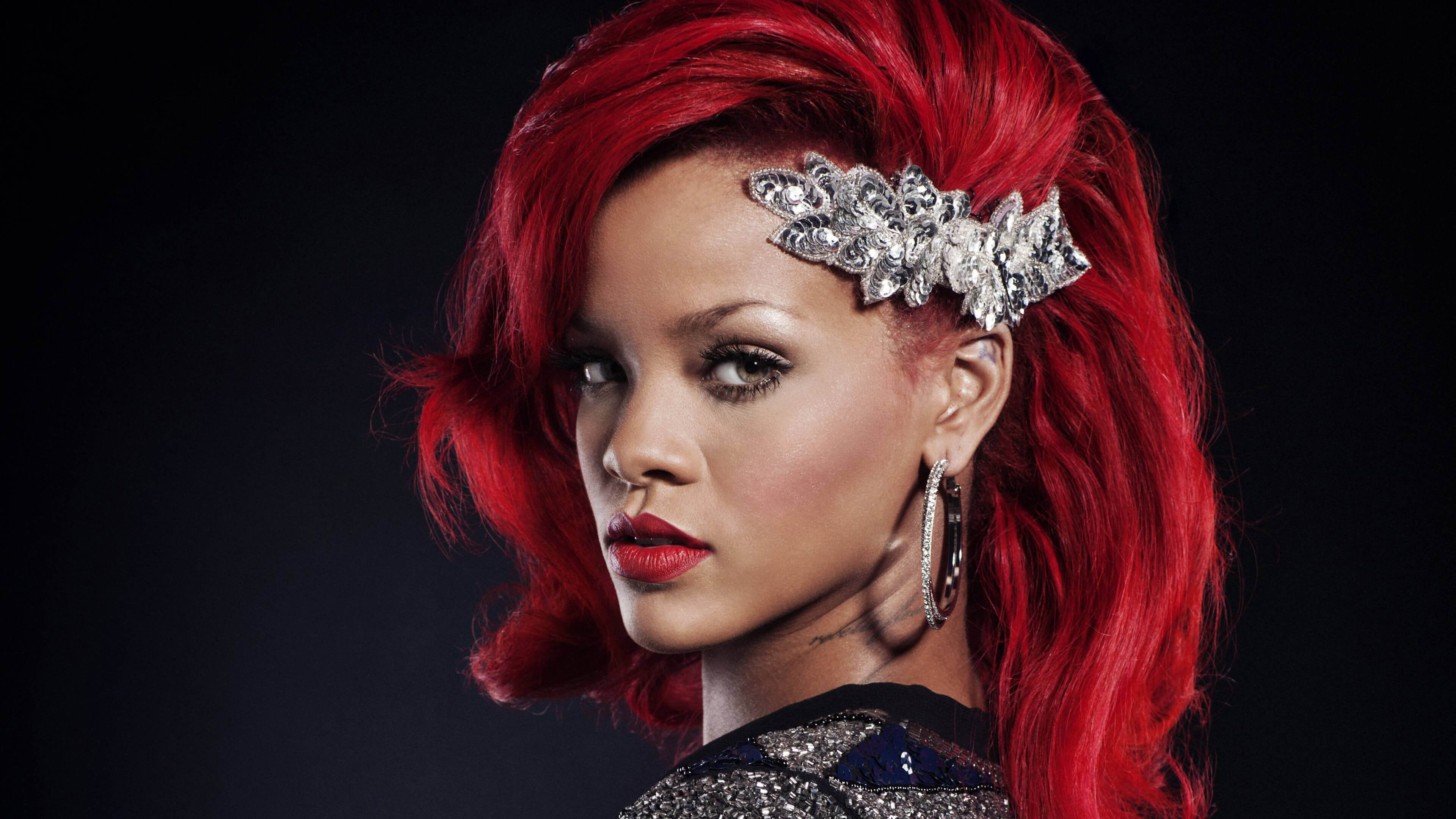 Rihanna Red Hair Background Wallpaper 65531 3840x2160px