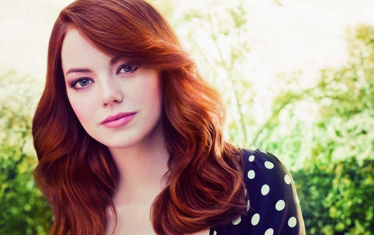 Emma Stone Red Hair Close Up Wallpaper. Emma Stone Red Hair