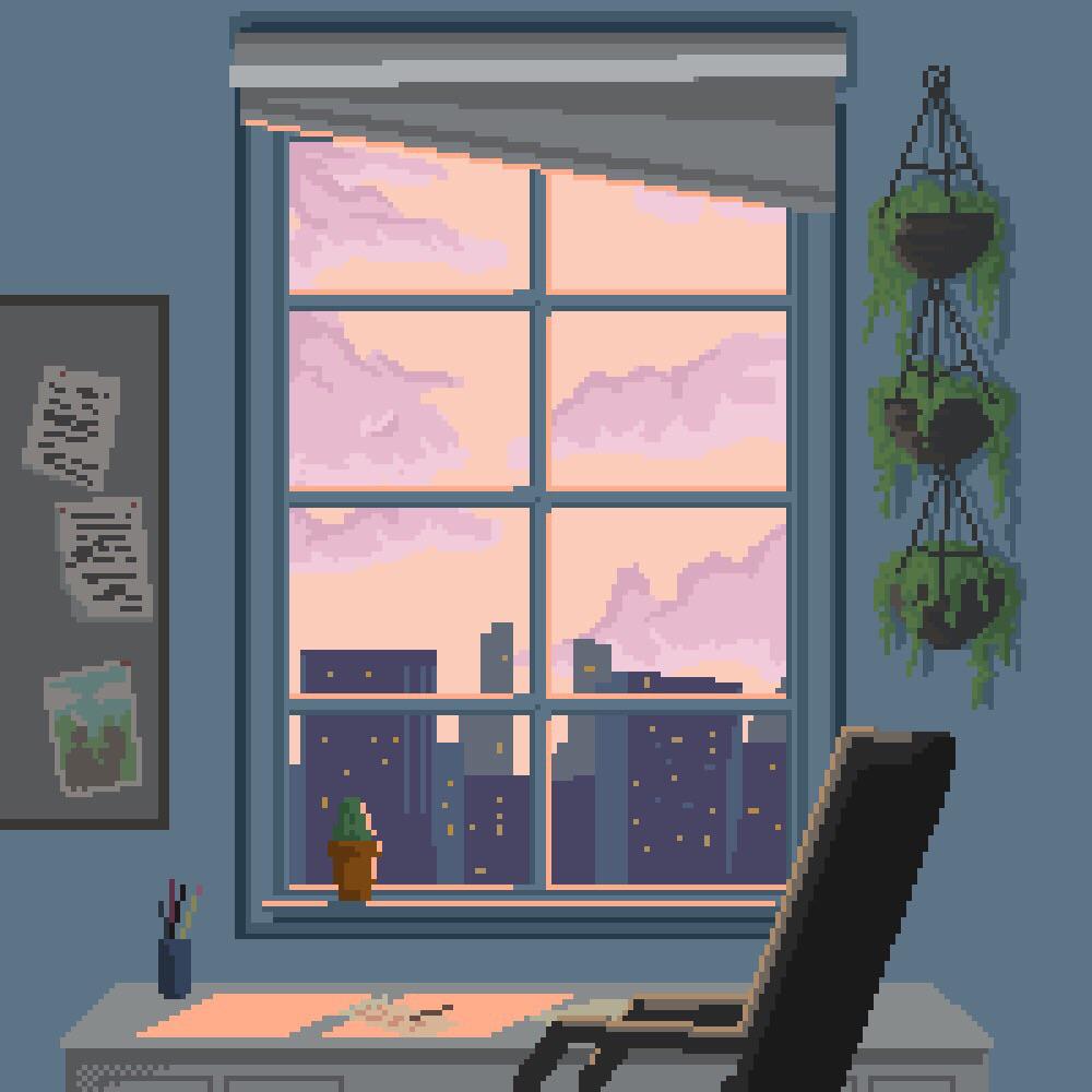 Lo Fi Style Pixel Art I Made Today. (OC) Thought I Might Animate Into A Loop For Music Tomorrow
