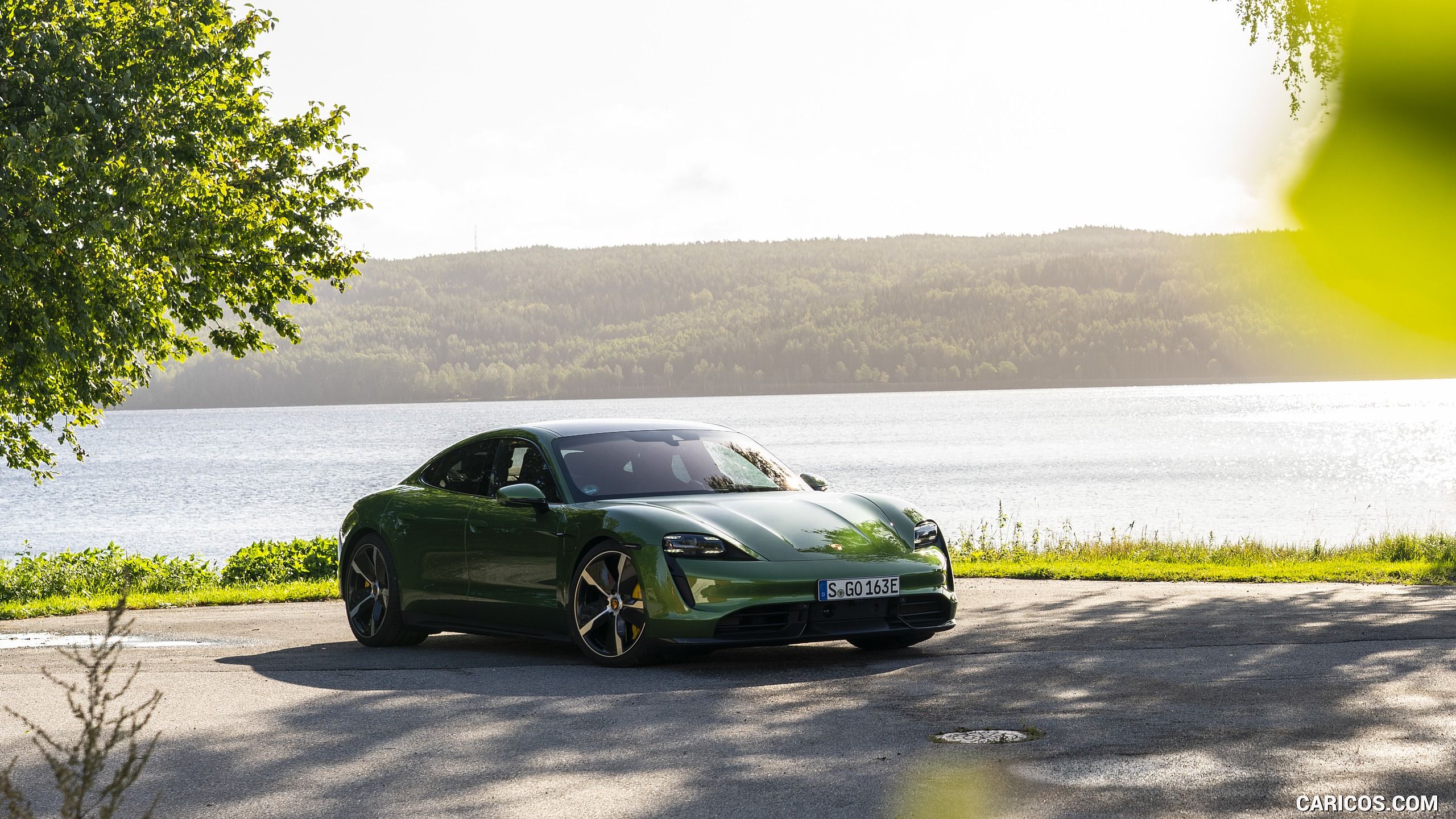 Porsche Taycan Turbo S (Color: Mamba Green Metallic)