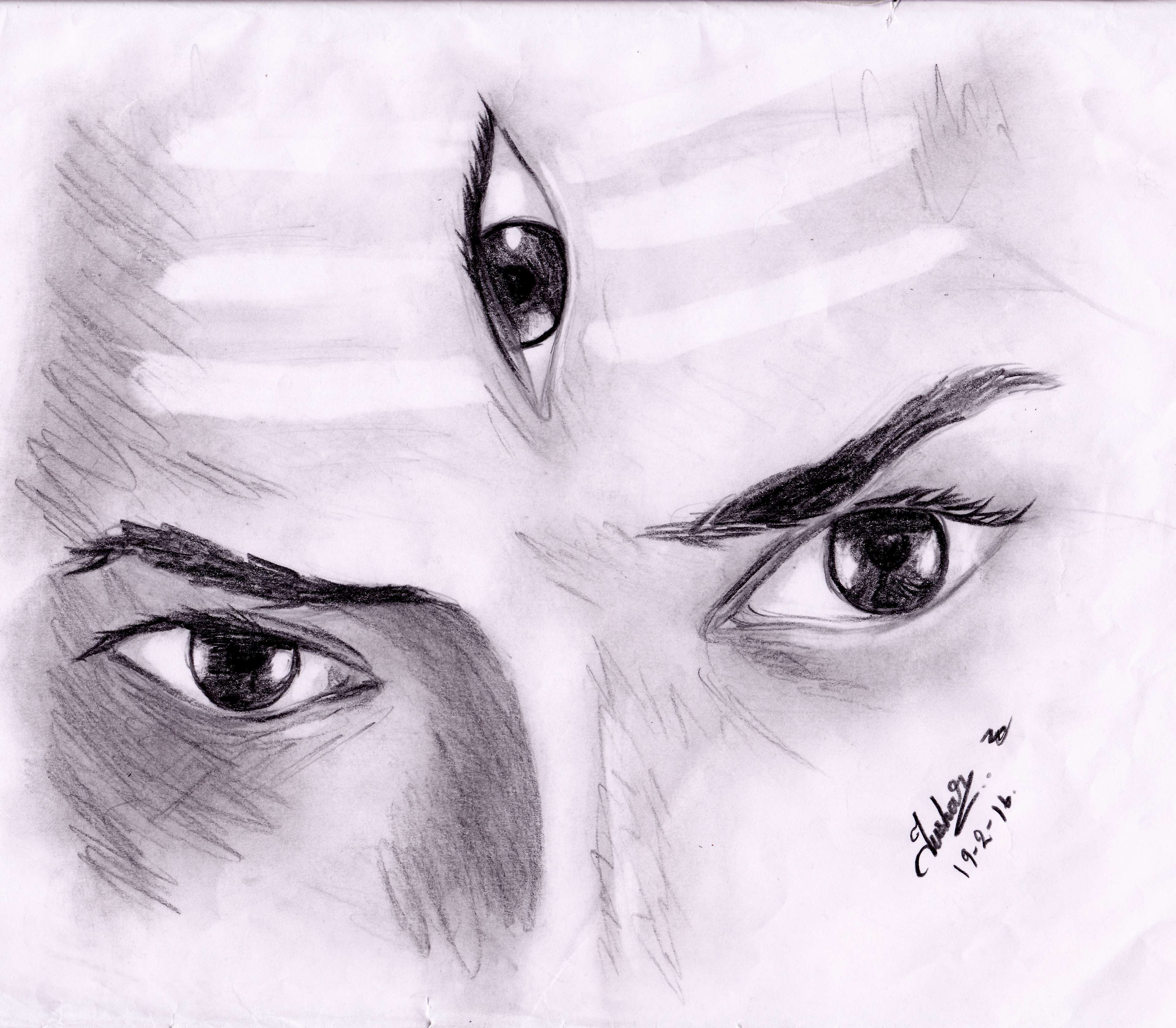 Easy Lord Shiva Pencil Sketch madathos