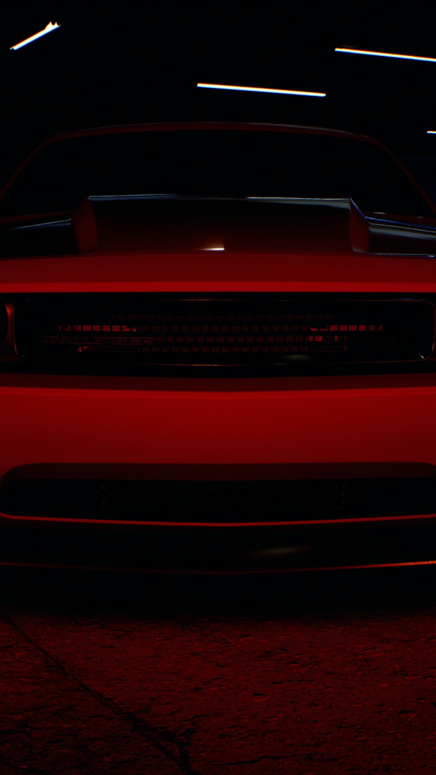 Download 1440x2560 wallpaper headlight, dodge challenger, video