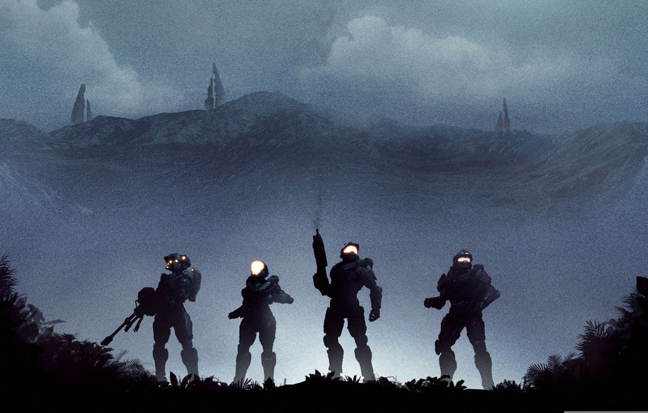 Wallpaper Night, Soldiers, Kelly, Halo, Spartan, Linda, Master Chief, Halo 5: Guardians, Blue Team, Guardians, Kelly 087, Linda 058, John For Desktop, Section игры