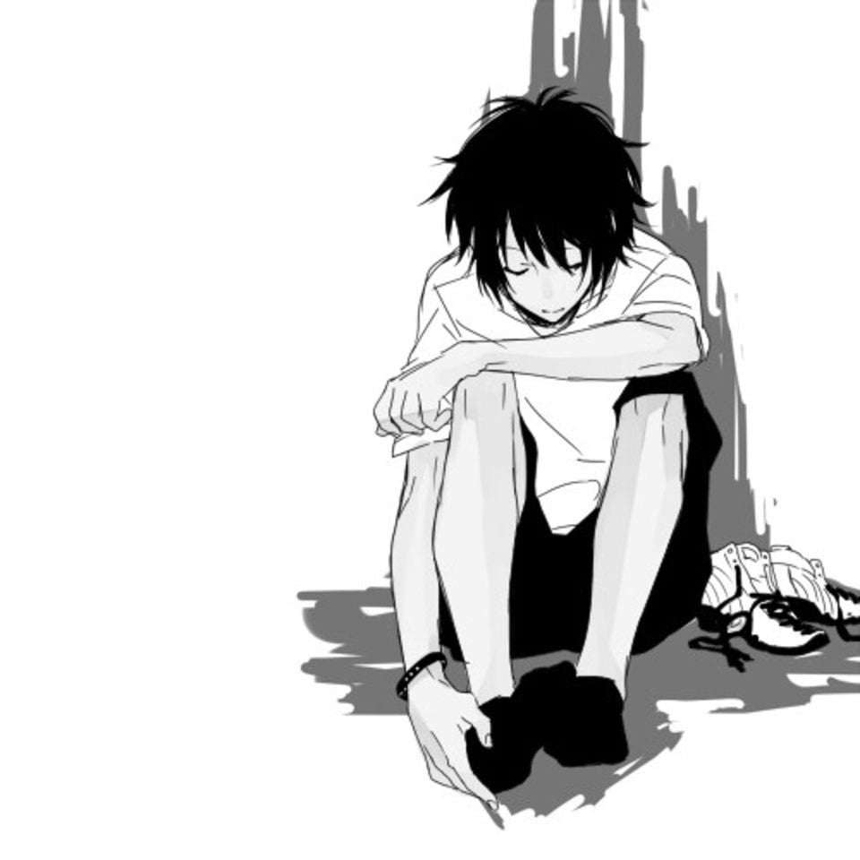 Download A lonely emo anime boy trying to keep the negative feelings at bay  Wallpaper  Wallpaperscom