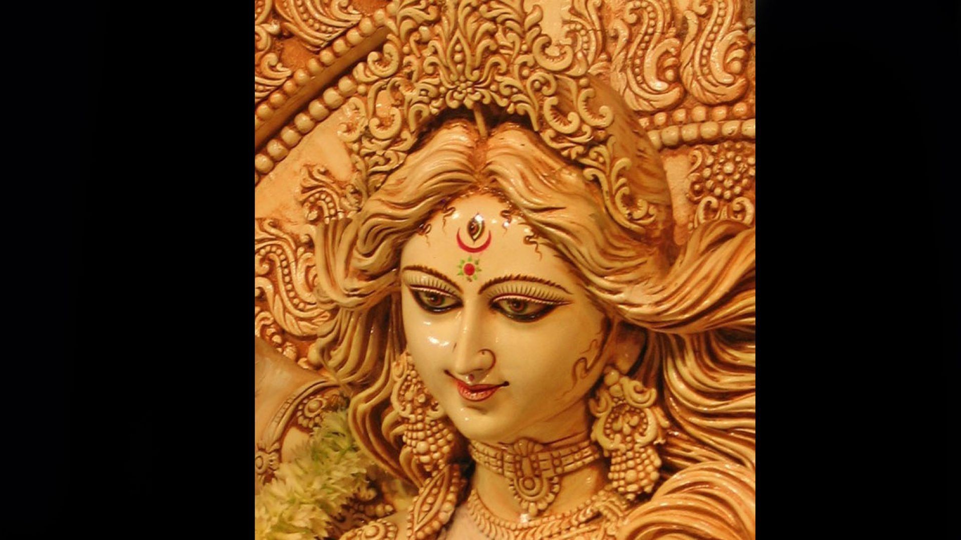 Maa Durga Face 3D HD Image. Goddess Maa Durga