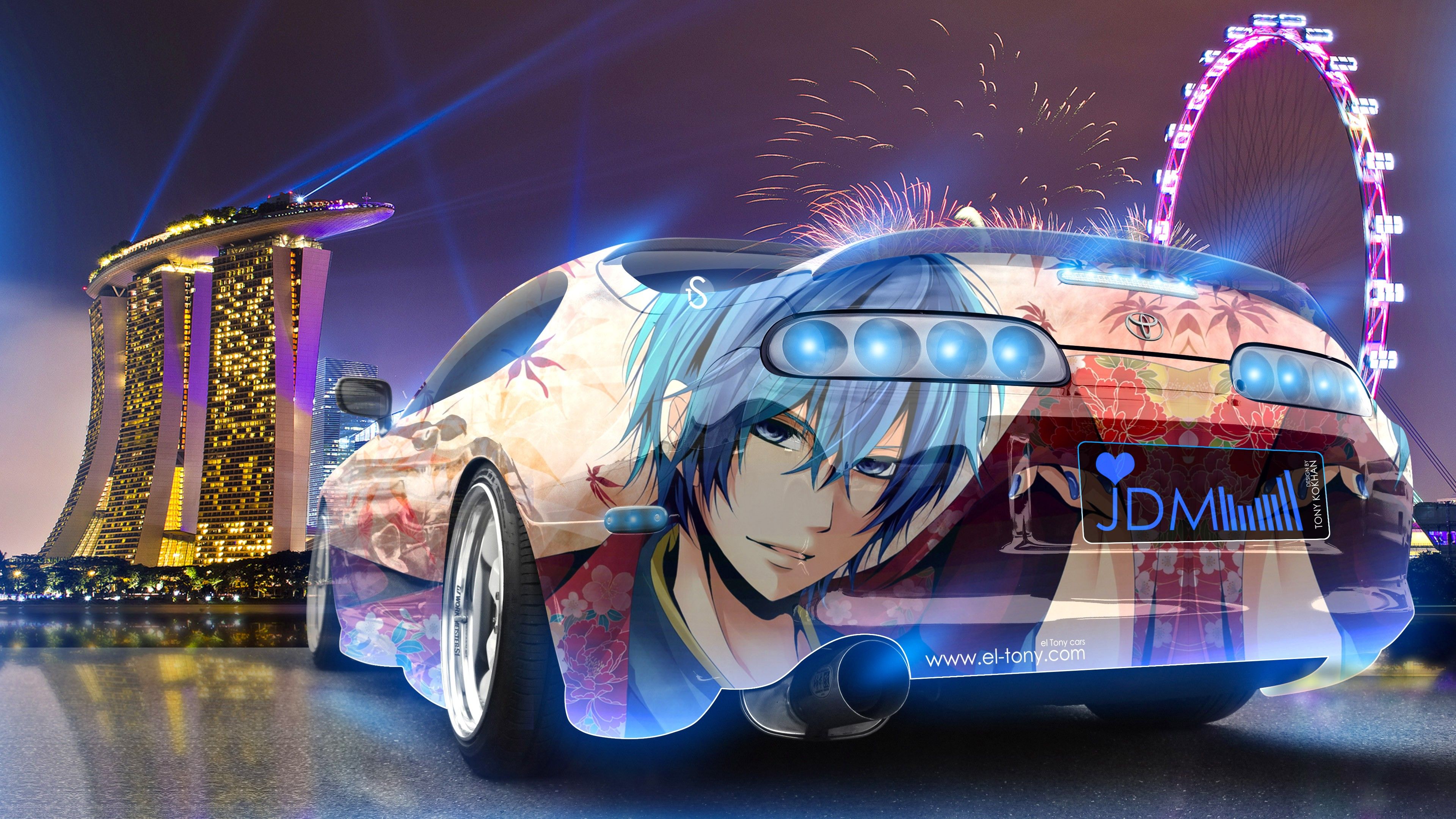 Super Car, Tony Kokhan, Colorful, Toyota Supra, JDM, Anime