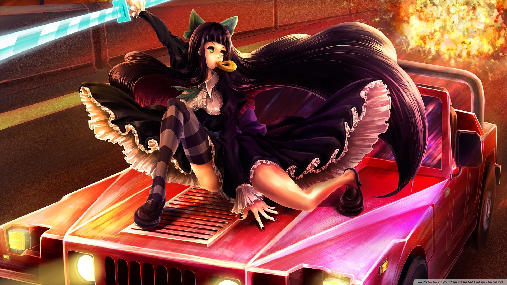 Anime Car Girl Ultra HD Desktop Background Wallpaper for 4K UHD TV