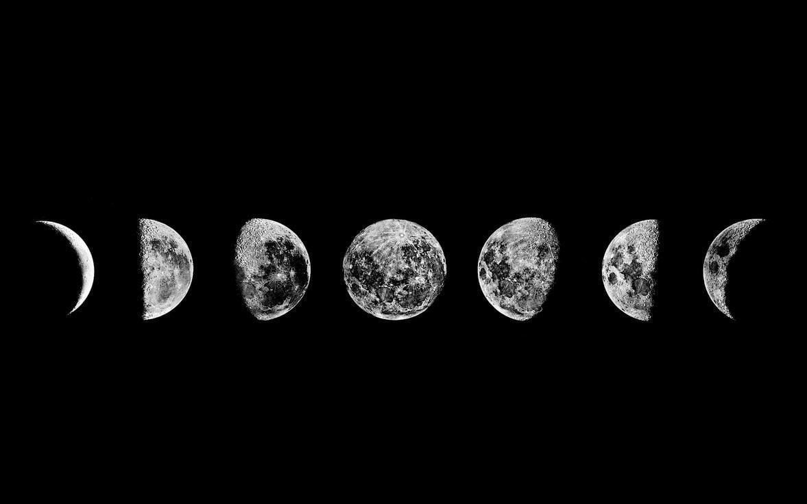 Black And White Moon Phases Wallpaper