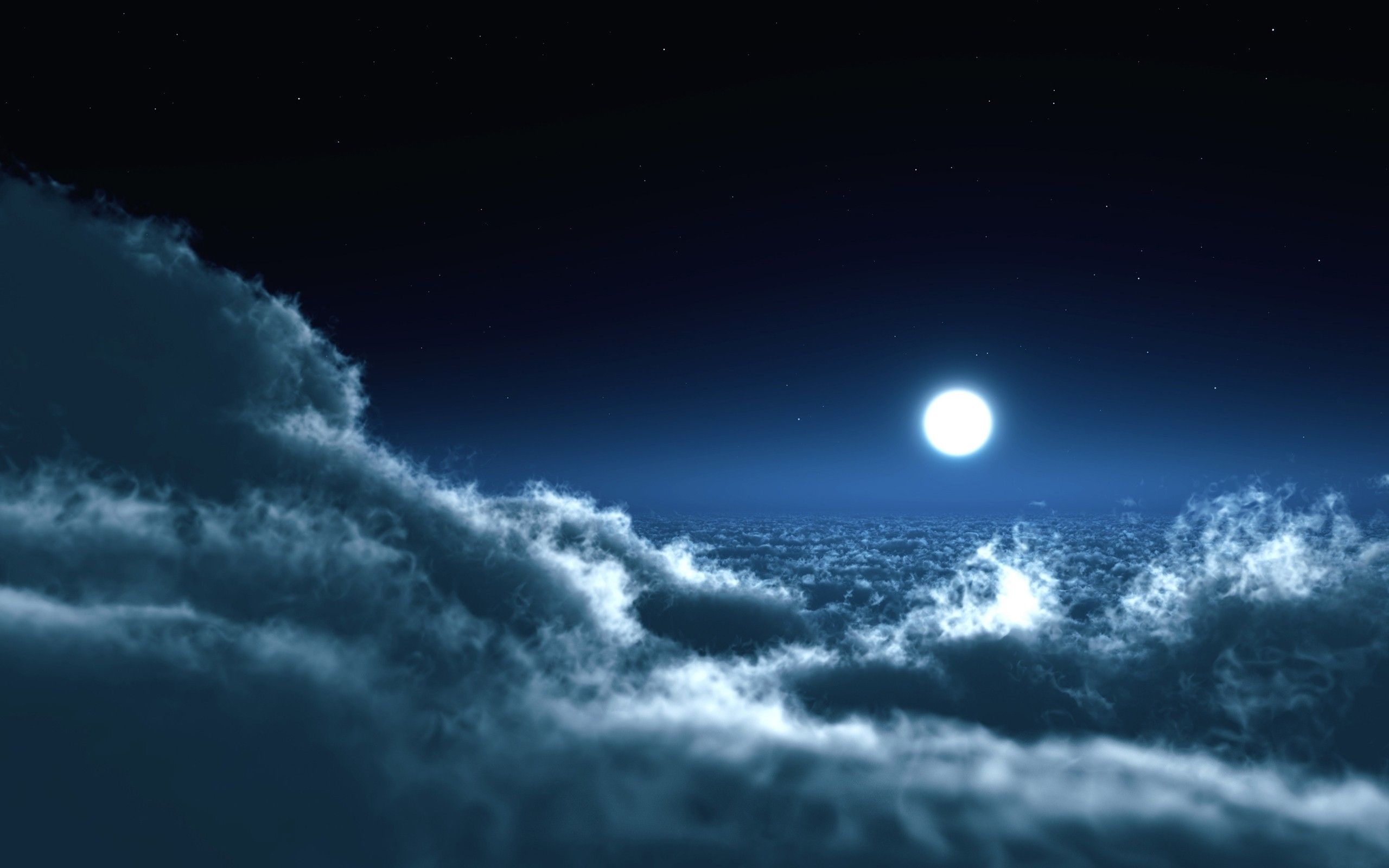Moon & Stunning Cloud Sea desktop PC and Mac wallpaper
