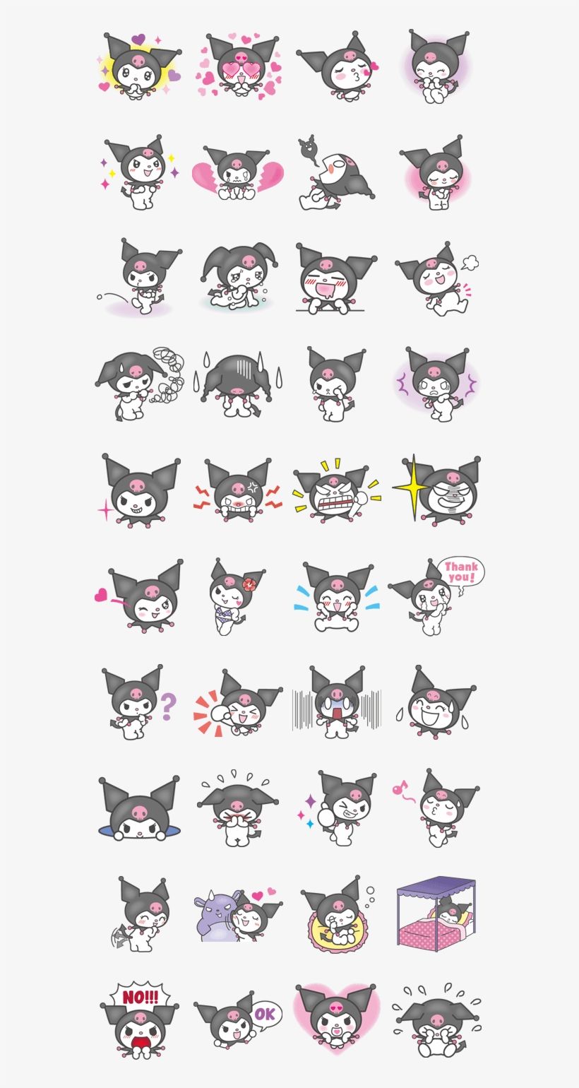 Kuromi By Sanrio Line Stickers Transparent PNG