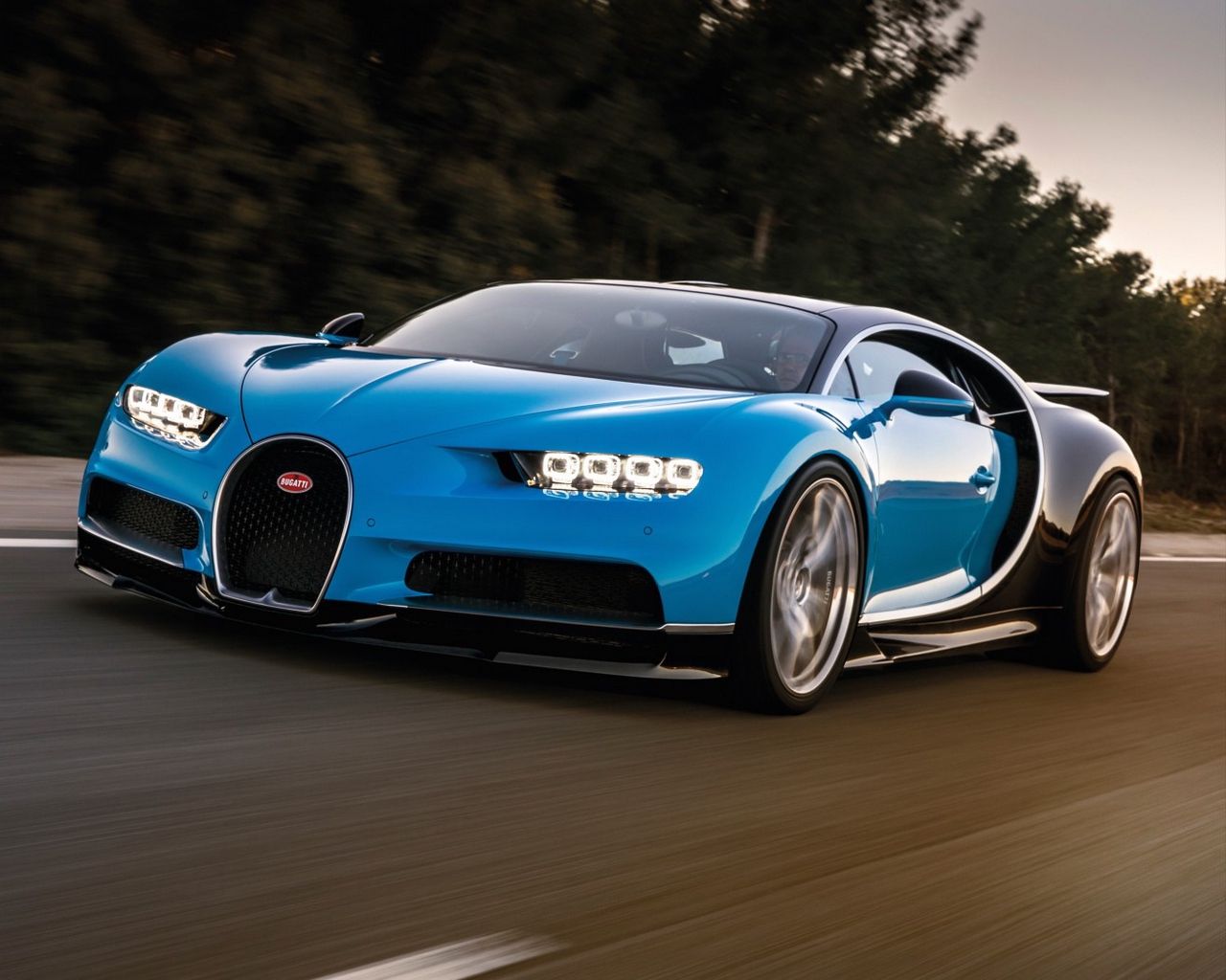 Wallpaper Bugatti, Chiron, Blue, Side View Chiron