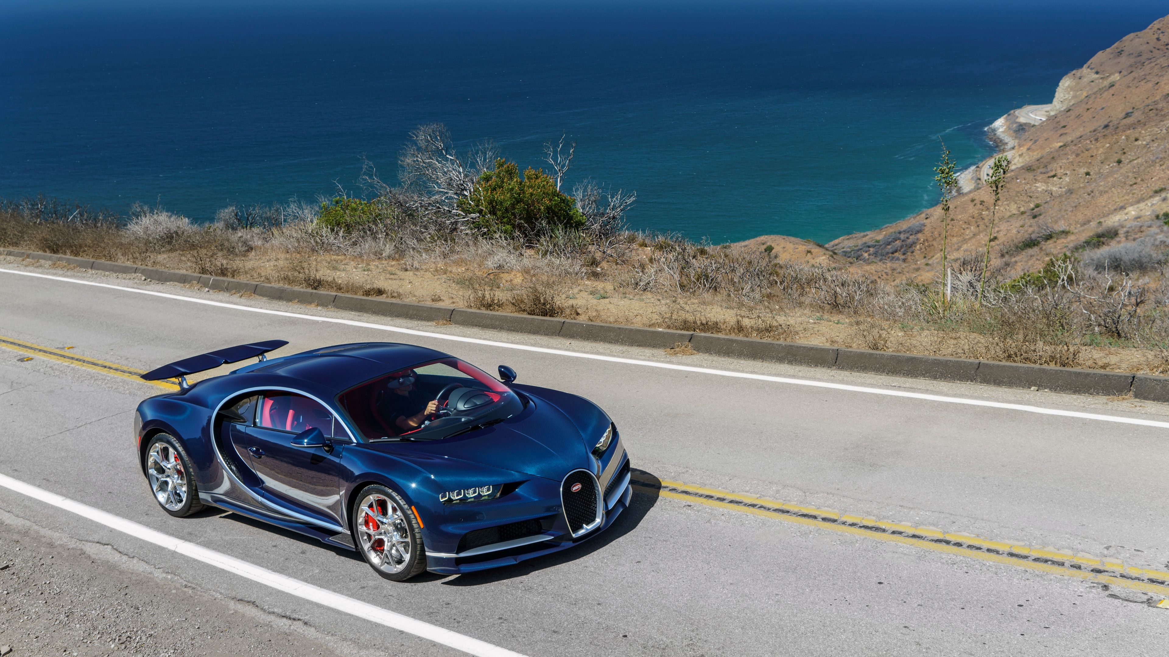 Wallpaper 4k bugatti, chiron, blue, side view 4k blue, Bugatti, Chiron