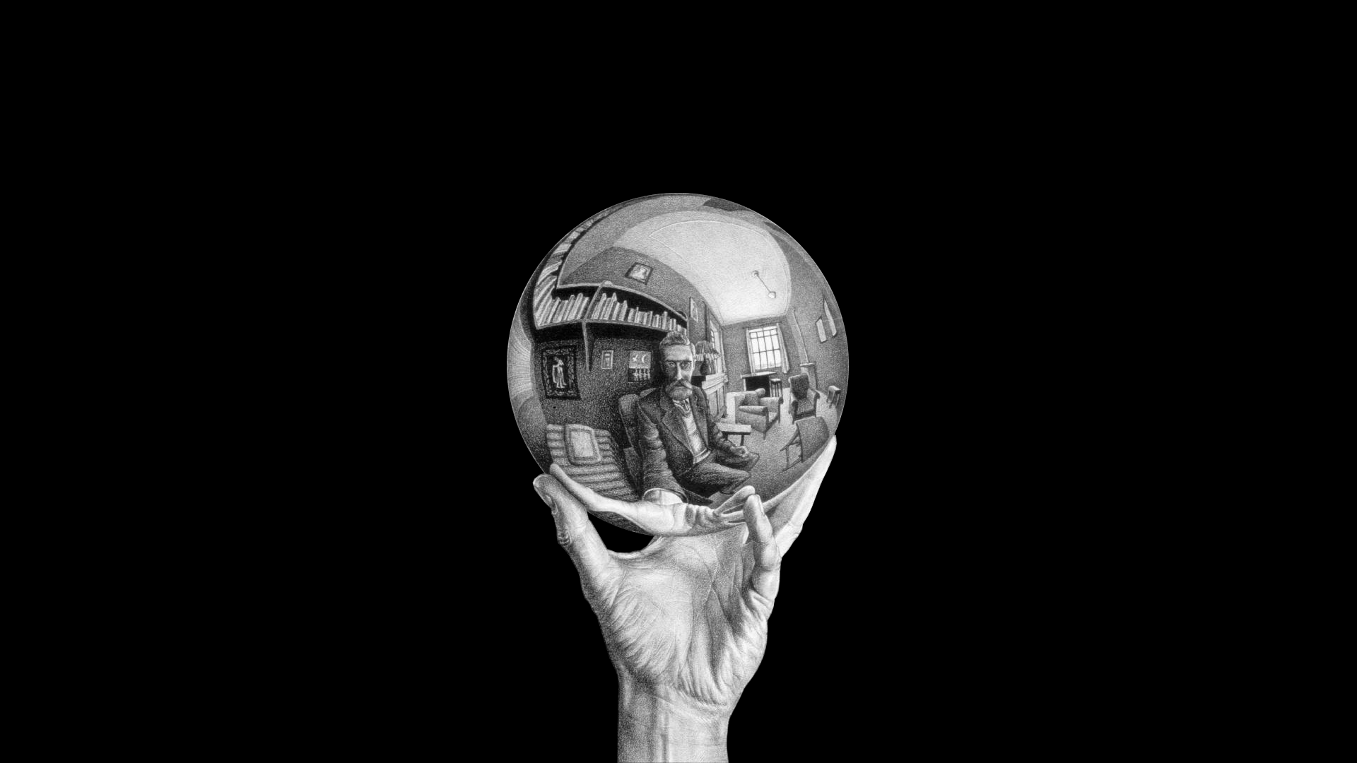 Hand With Reflecting Sphere (M. C. Escher)