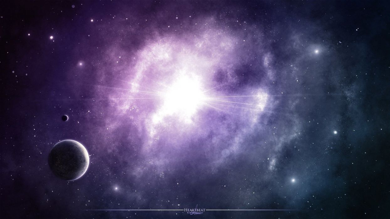 Purple stars glow space nebula wallpaperx1080