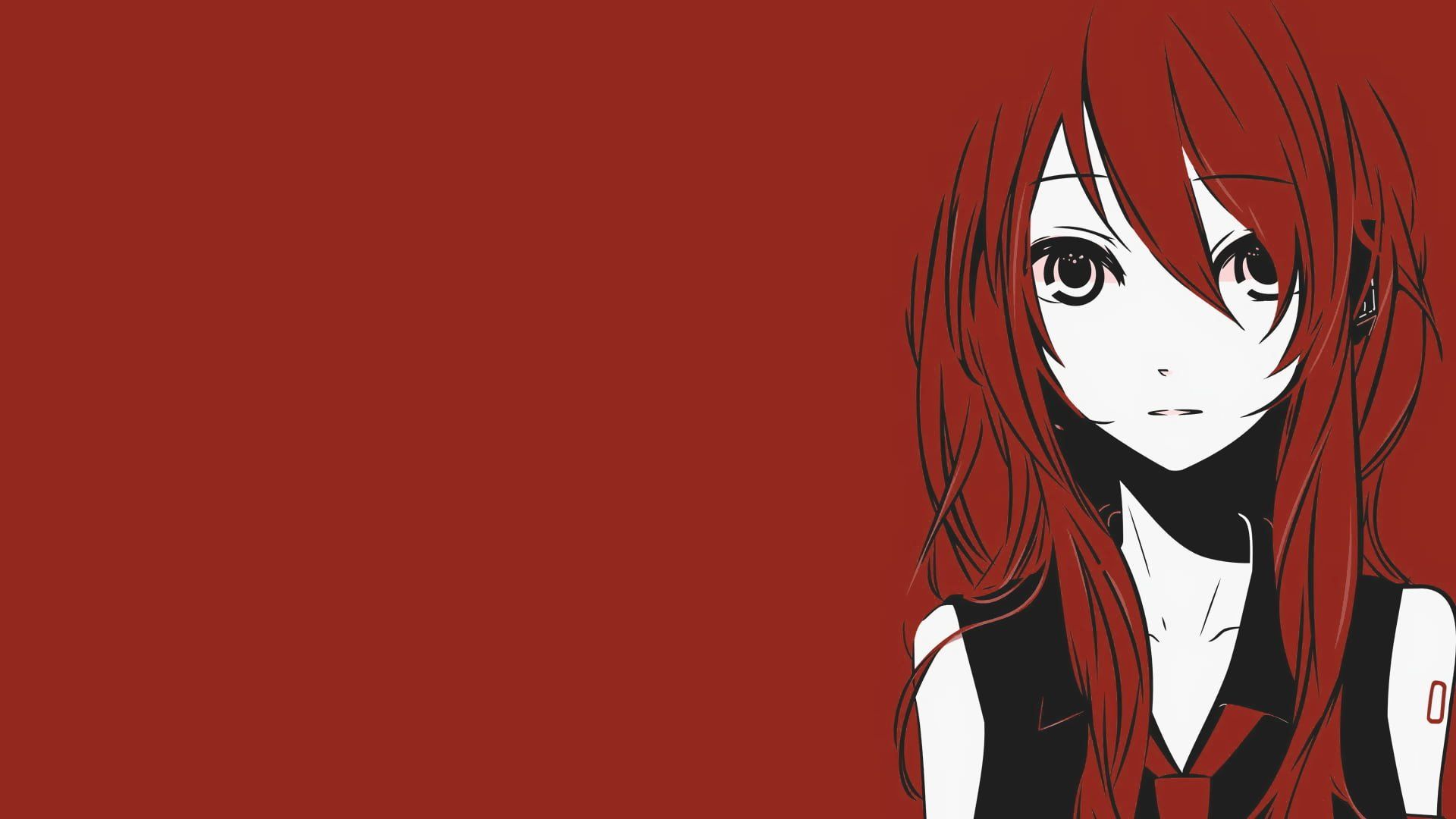 Red Anime Girl Wallpaper