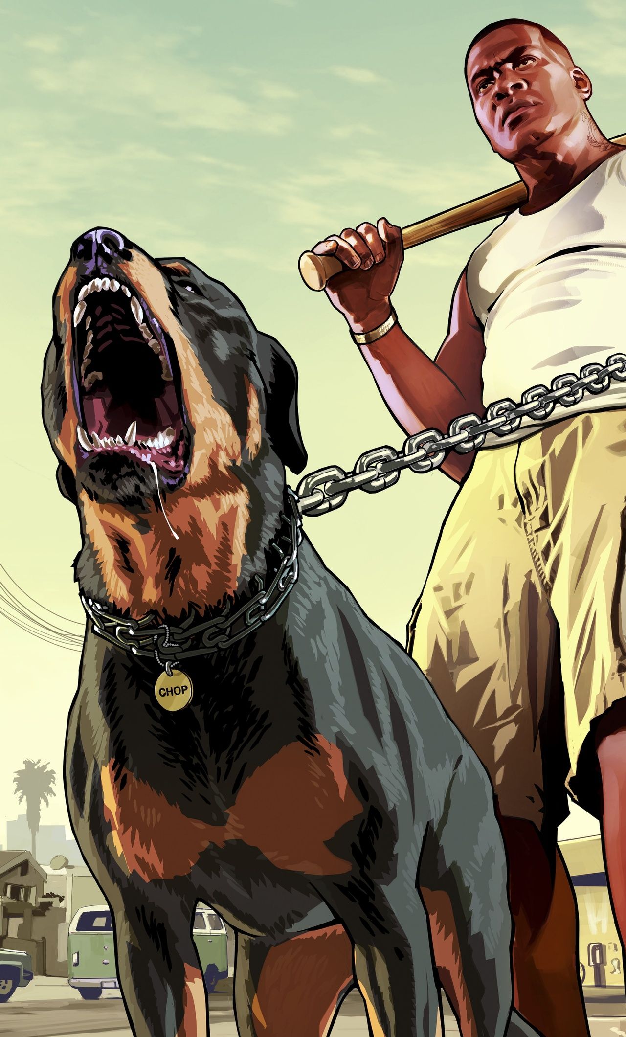 Gta 5 Franklin With Chop Rottweiler 8k iPhone HD 4k