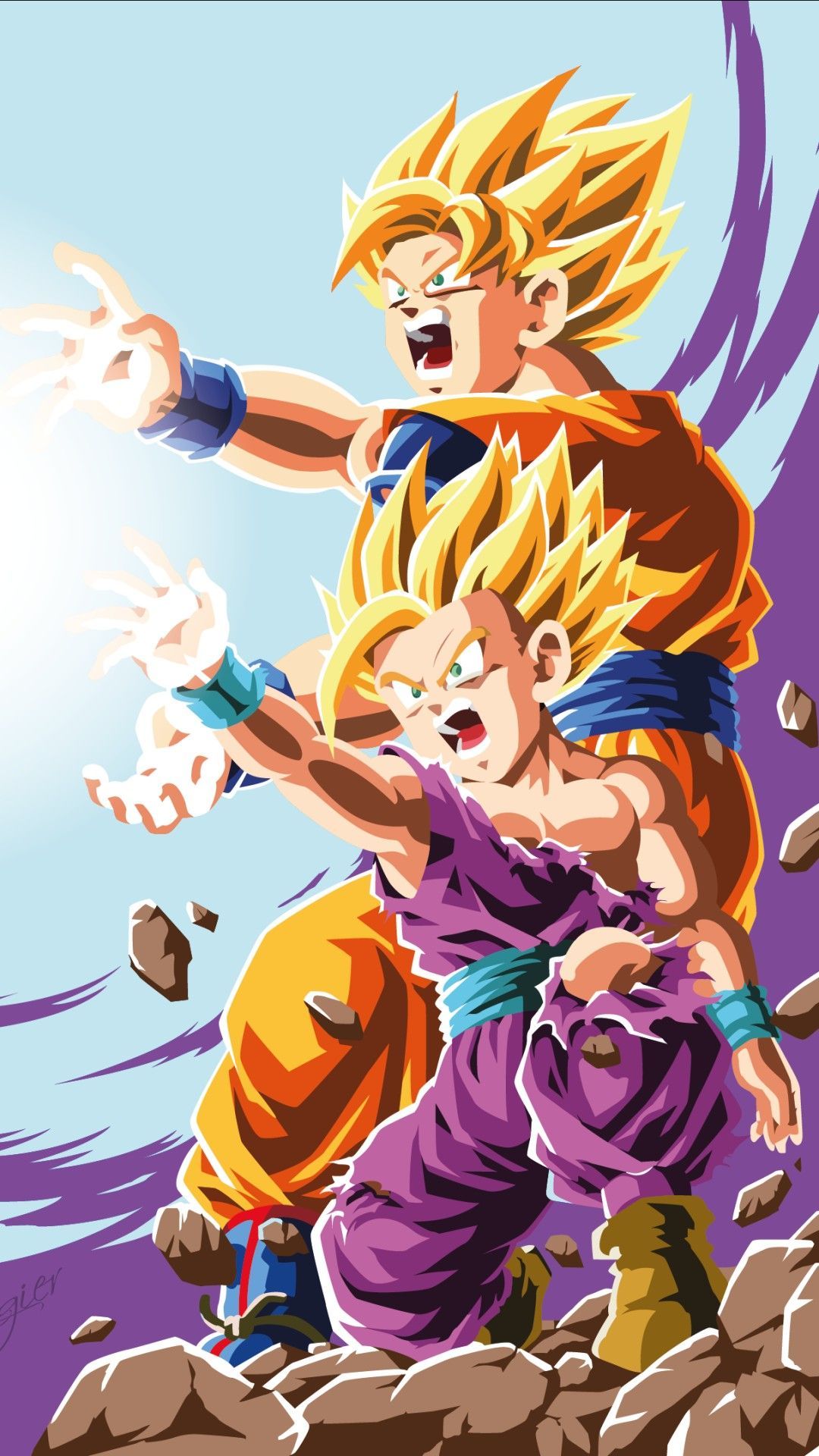 Goku and Gohan Wallpaper Widescreen by BrusselTheSaiyan on DeviantArt
