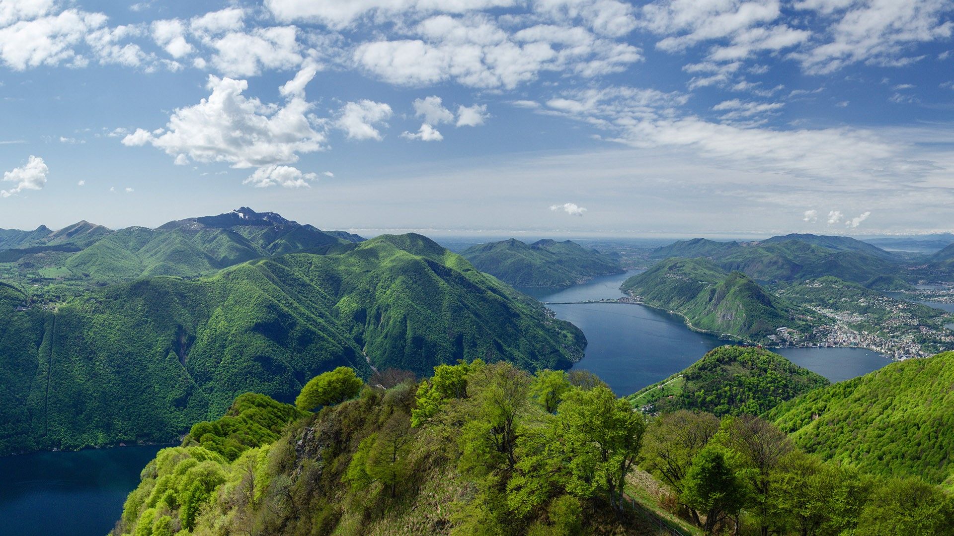 View from Monte Boglia of Lake di Lugano, Canton of Ticino