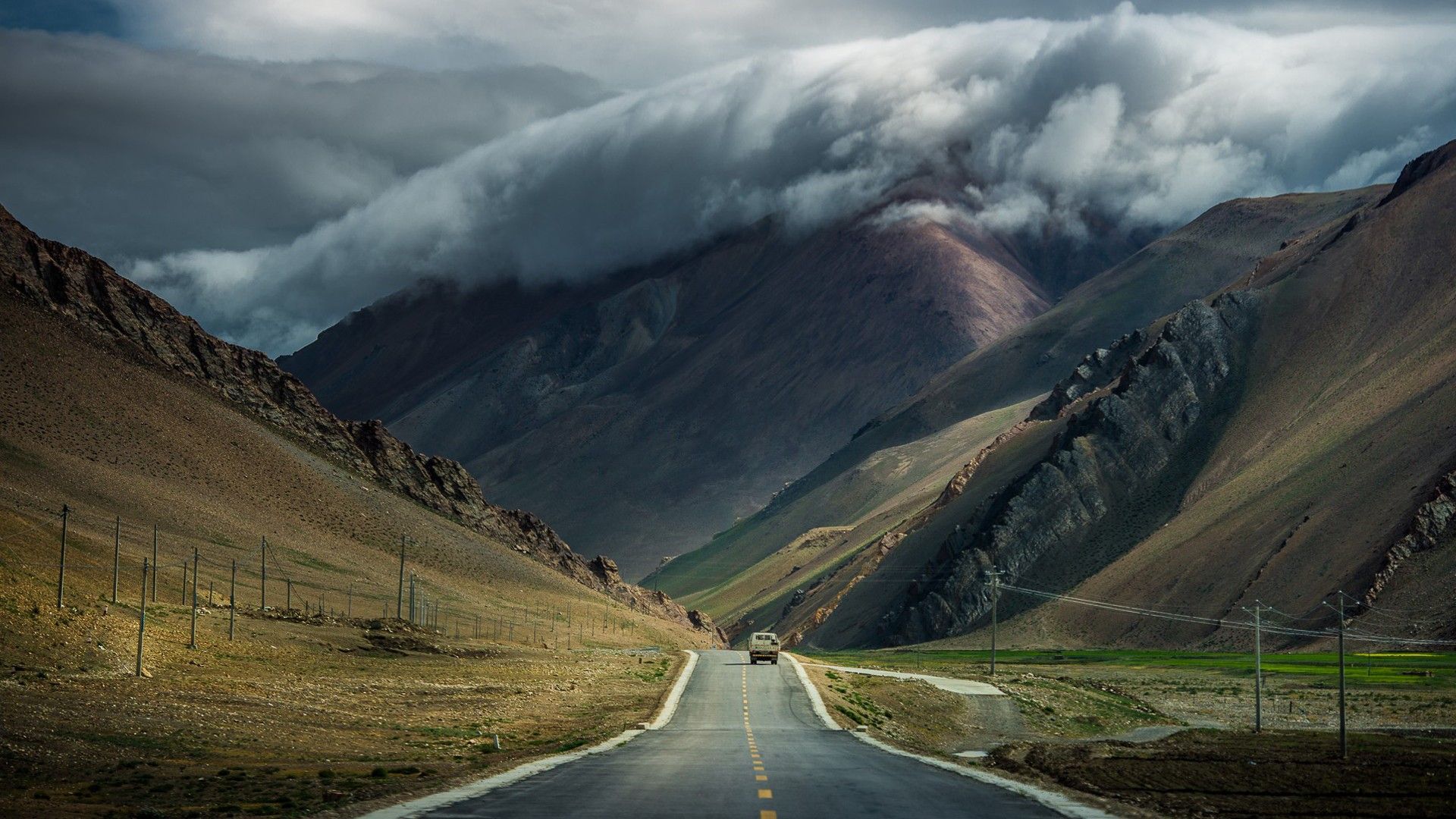 road, Mountain, Clouds Wallpaper HD / Desktop and Mobile Background
