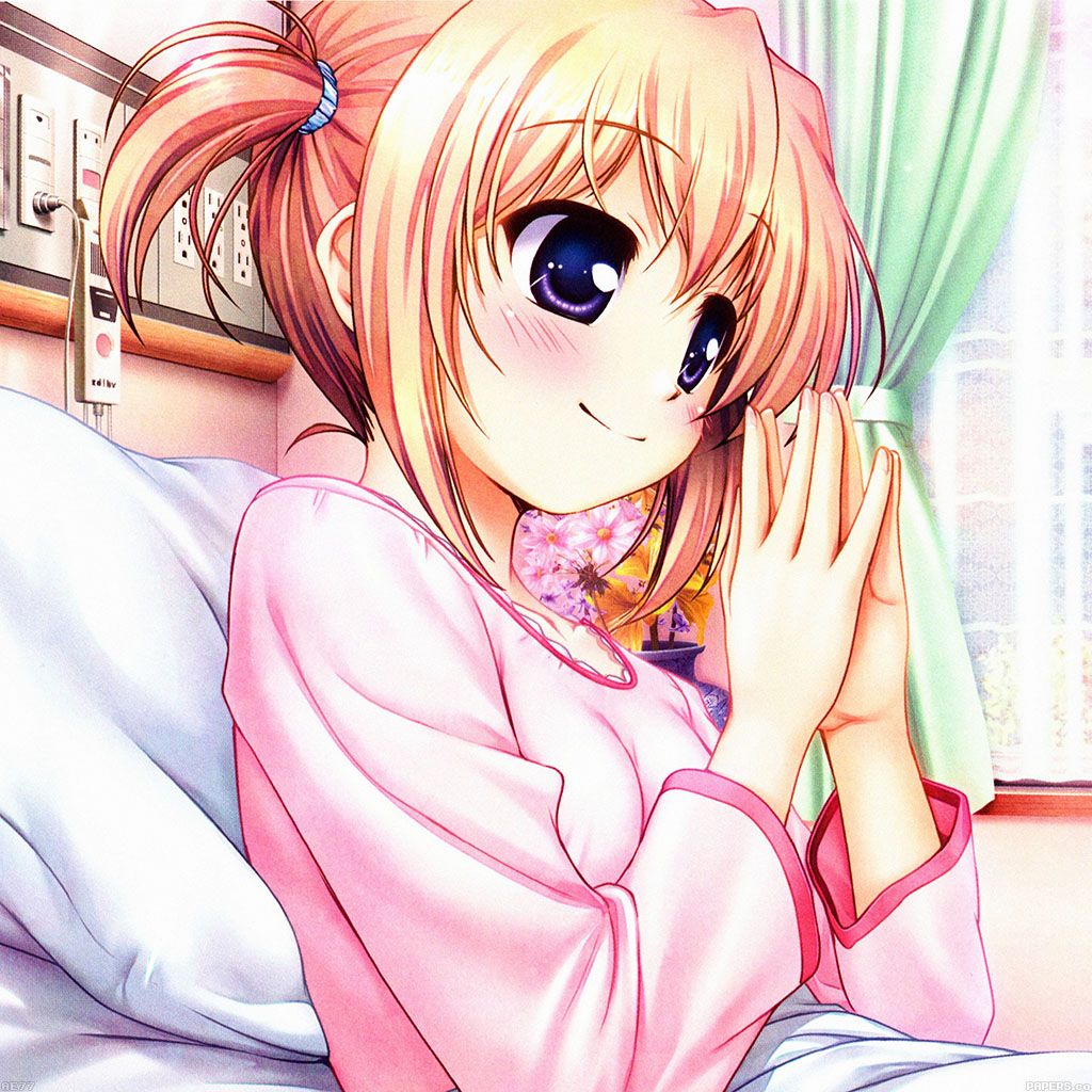 Anime Girl In Bed Smile