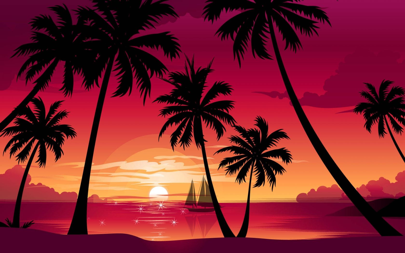 Free download palm trees Wallpaper tags Nature beach sea boat sun