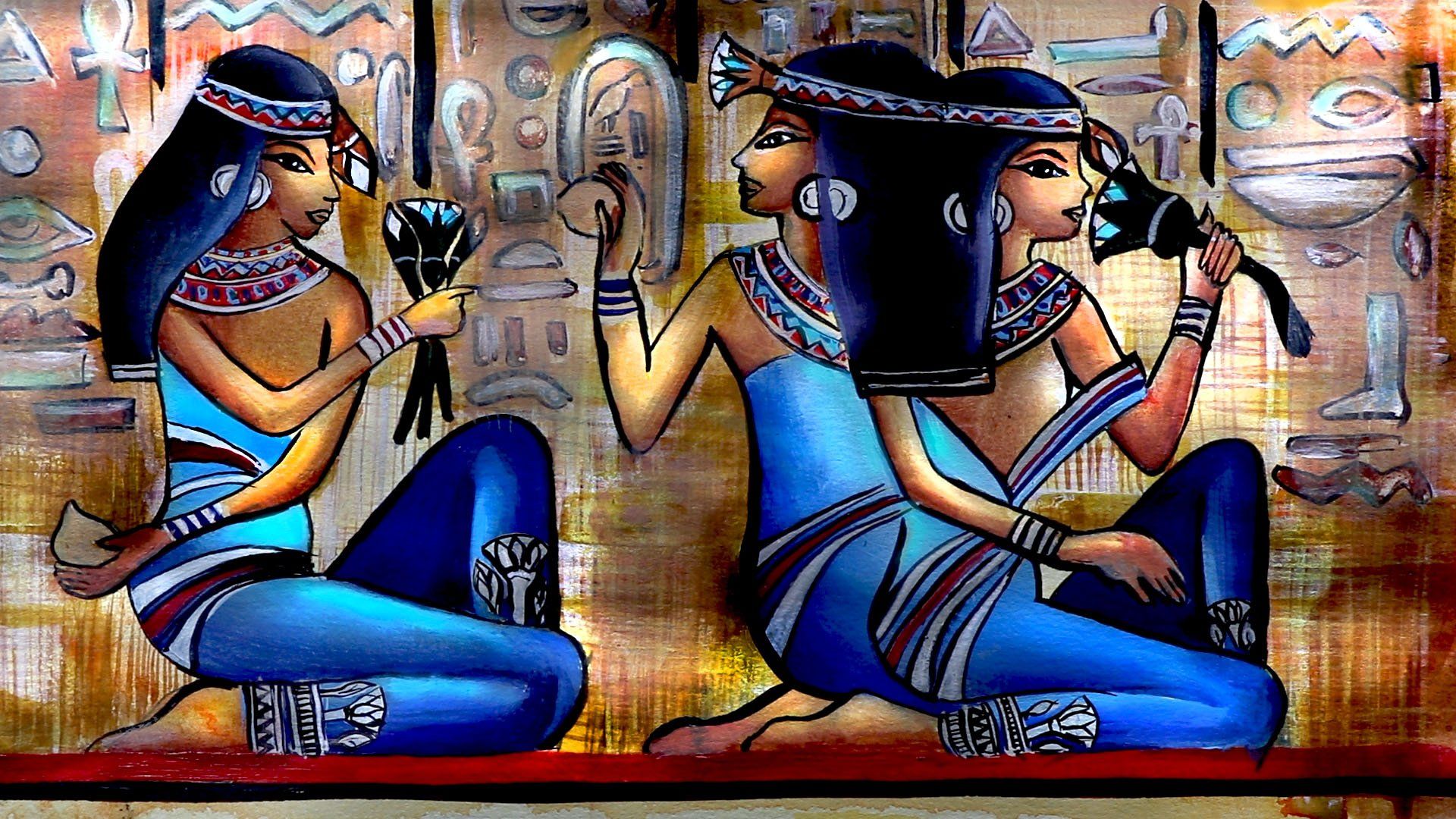 Ancient Egyptian Women Painting. Narrated Art Tutorial Art