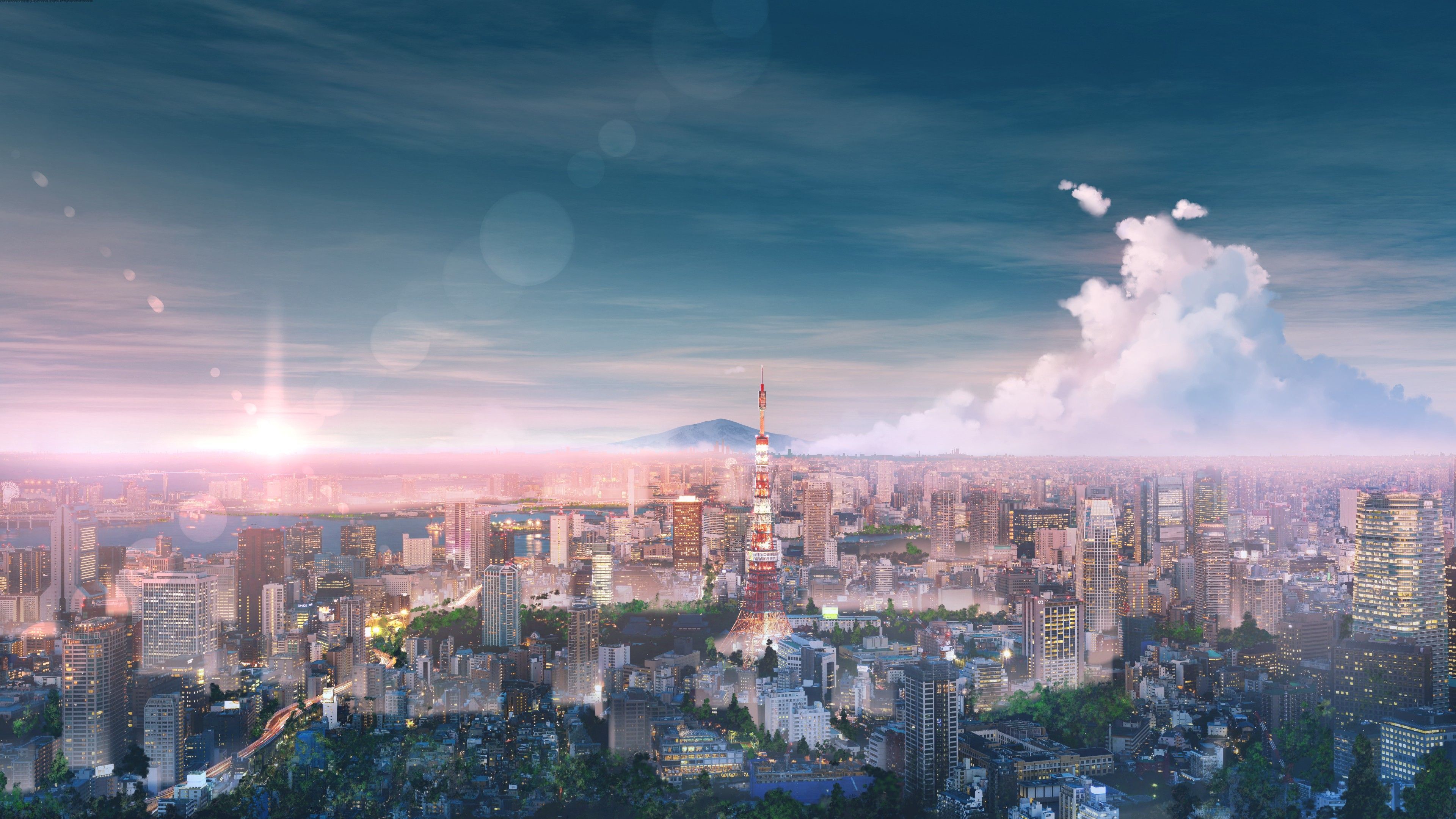 Tokyo Cityscape Anime Tokyo Wallpaper, Hd Wallpaper, Digital Art Wallpaper, Cityscape Wallpaper, Artwork Wallpaper, Artist Wa. Pemandangan Anime, Pemandangan