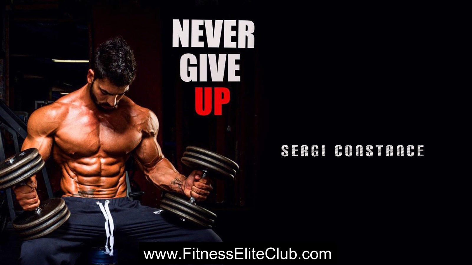 Fitness Wallpaper 1366x768 Sergi Constance Never Give Up Wallpaper