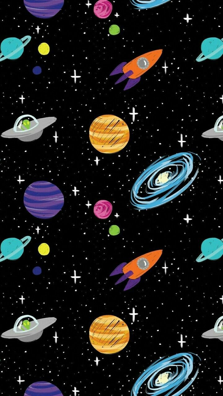 Free: galaxy cartoon with planet background - nohat.cc