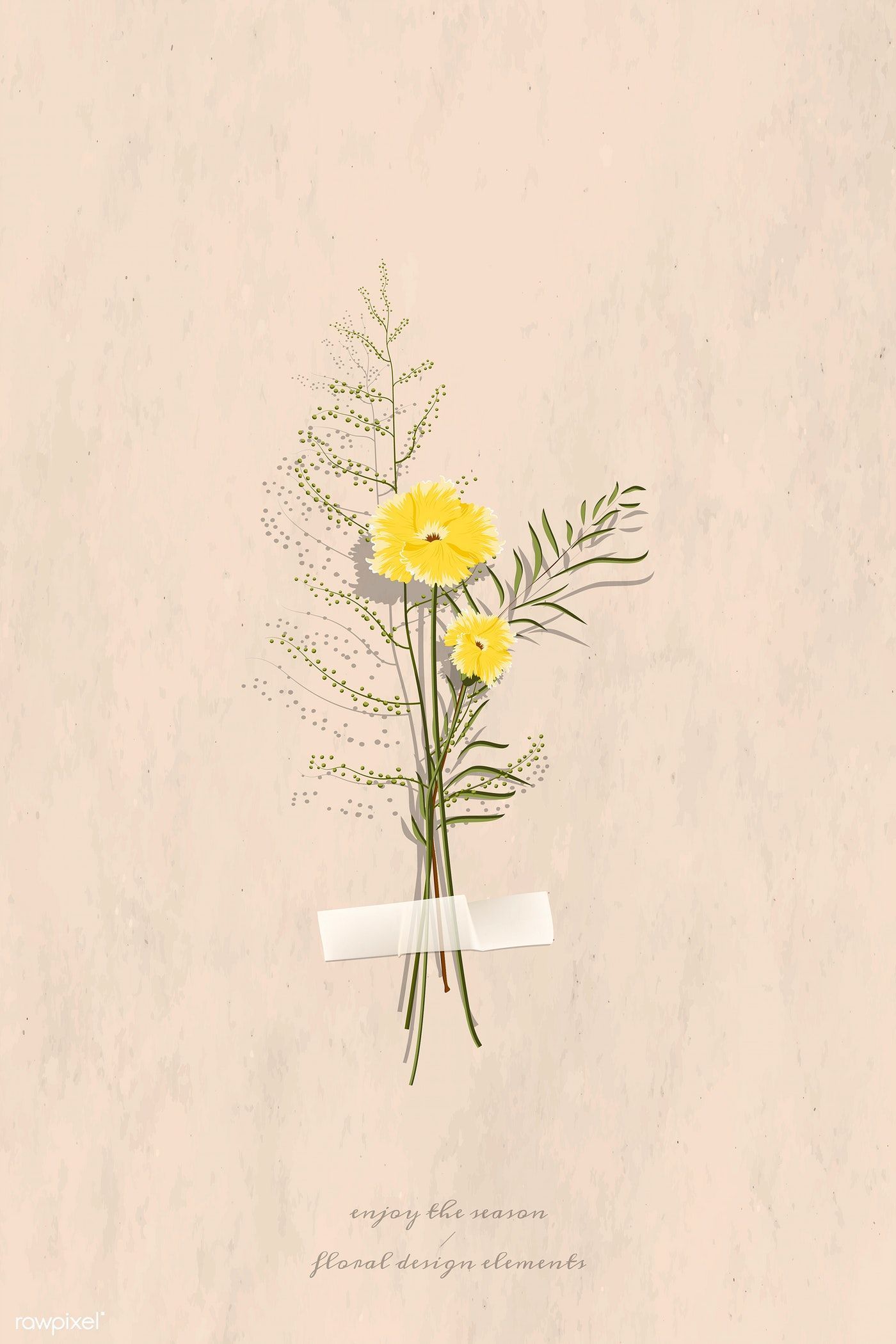 Download premium vector of Dried flower scrapbook autumn element vector. Scrapbook flowers, Flower wallpaper, Flower illustration