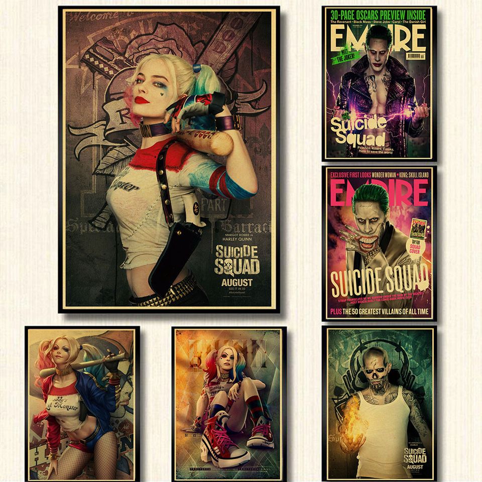 Suicide Squad DC Comics Movie vintage Poster Harley Quinn Retro