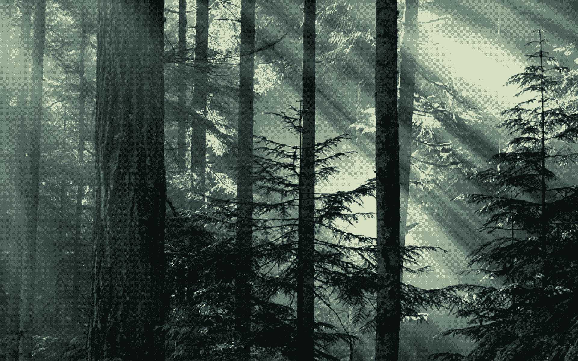 Sunbeams Through 8 Bit Forest [1920x1200]