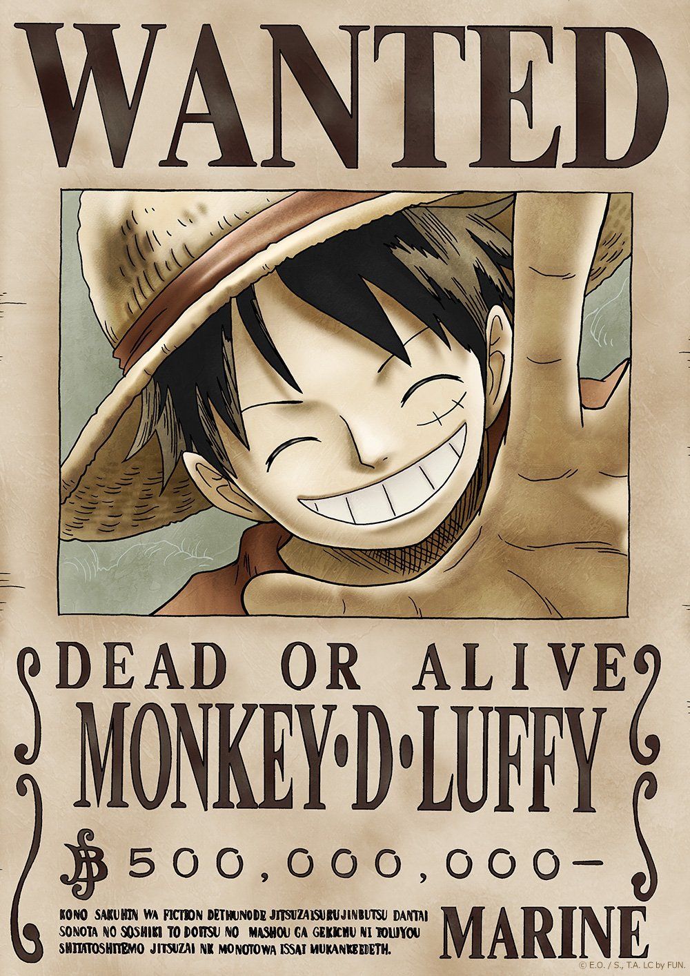 Luffy One Piece wanted a poster.