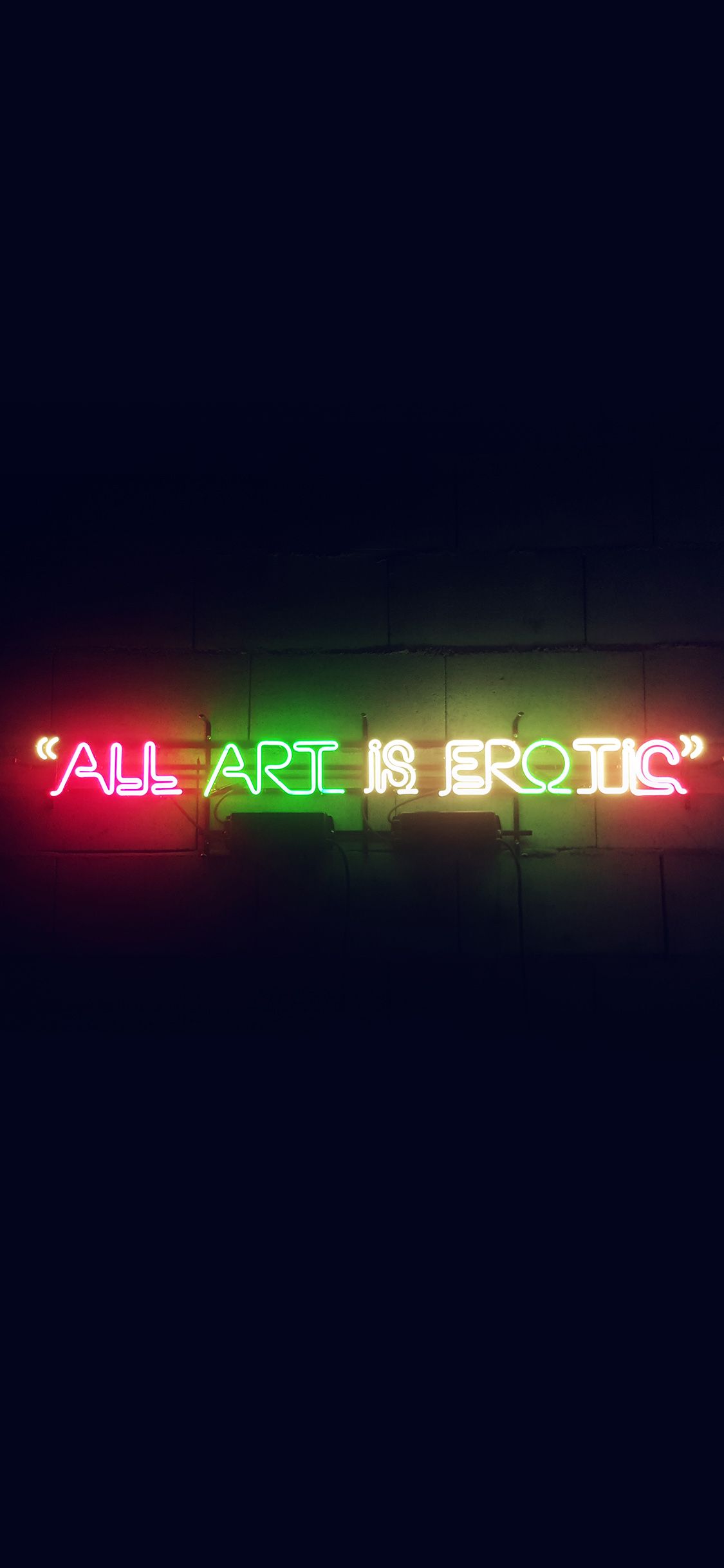 All Art Is Erotic Dark Neon Illustration Art Sign Wallpaper