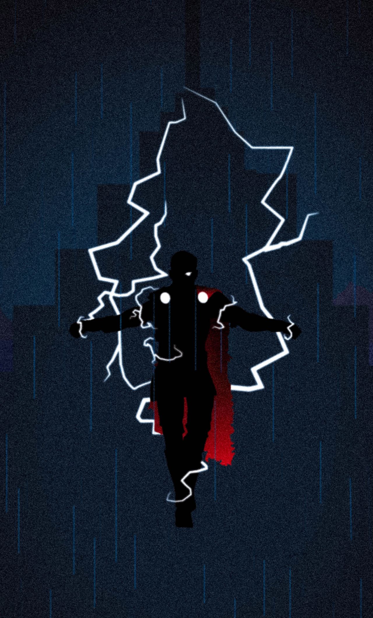 Download God of Thunder, superhero, silhouette, Thor wallpaper