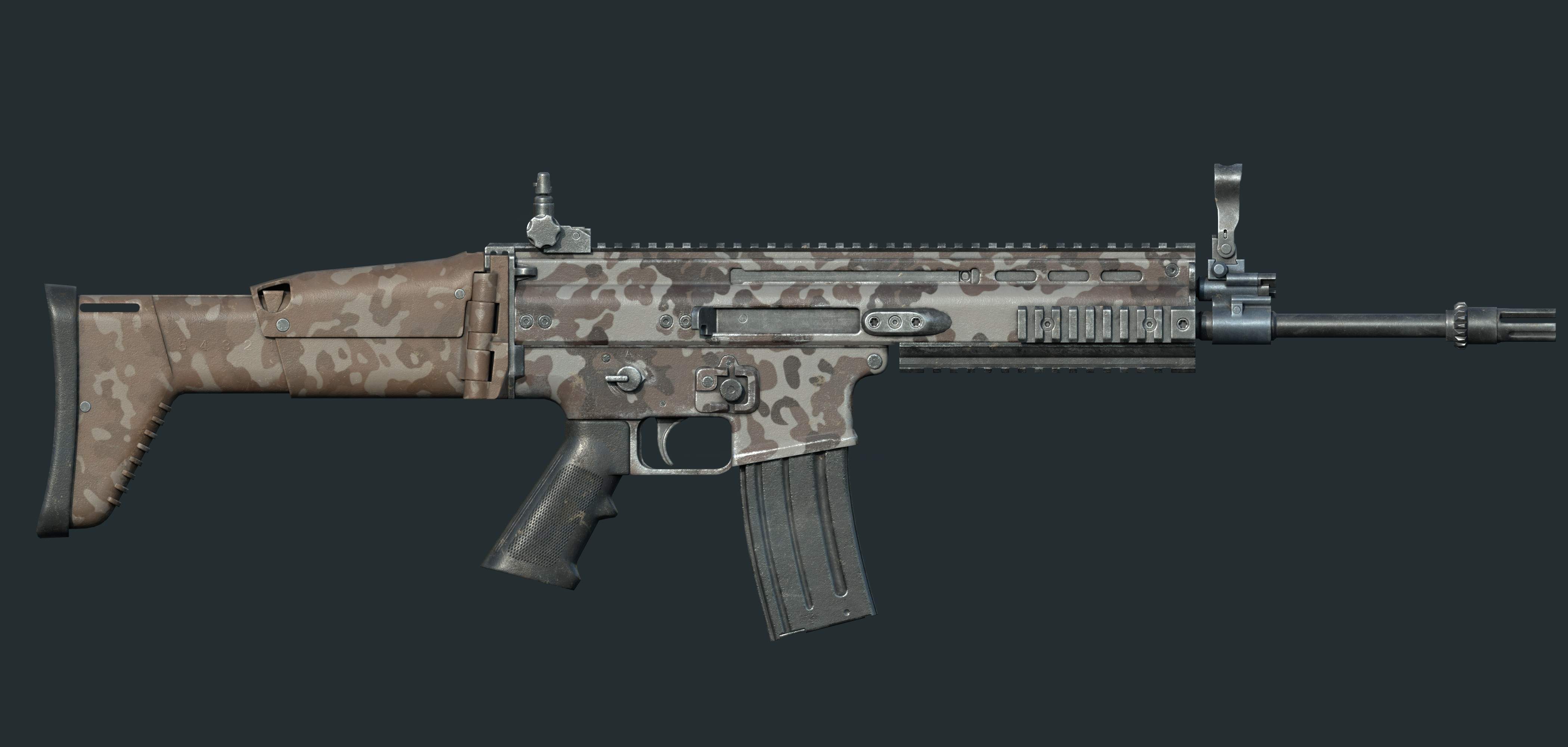 FN SCAR L Camo 3D Model