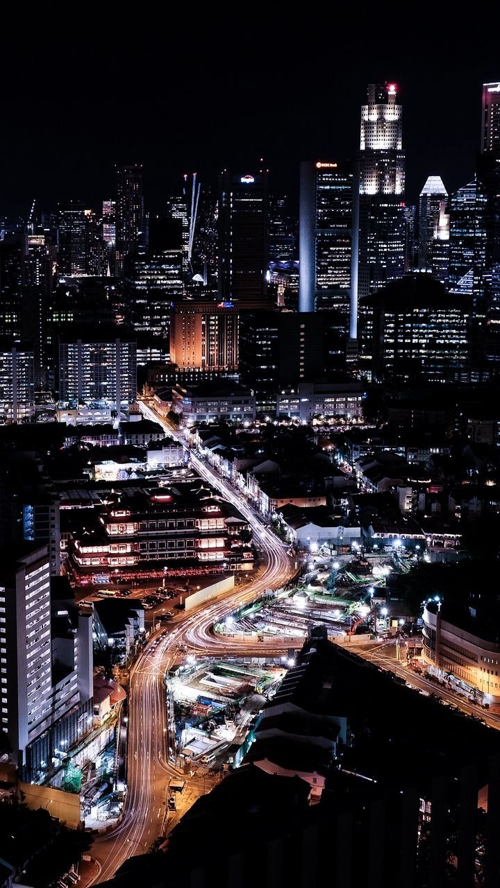 Nightscape of Singapore. Scenery wallpaper, Beautiful scenery wallpaper, City view night