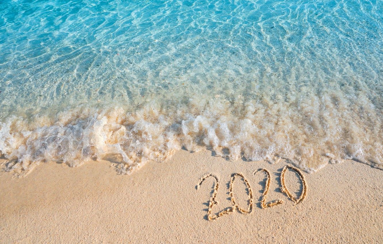 Wallpapers sand, sea, beach, New year, new year, happy, beach, sea
